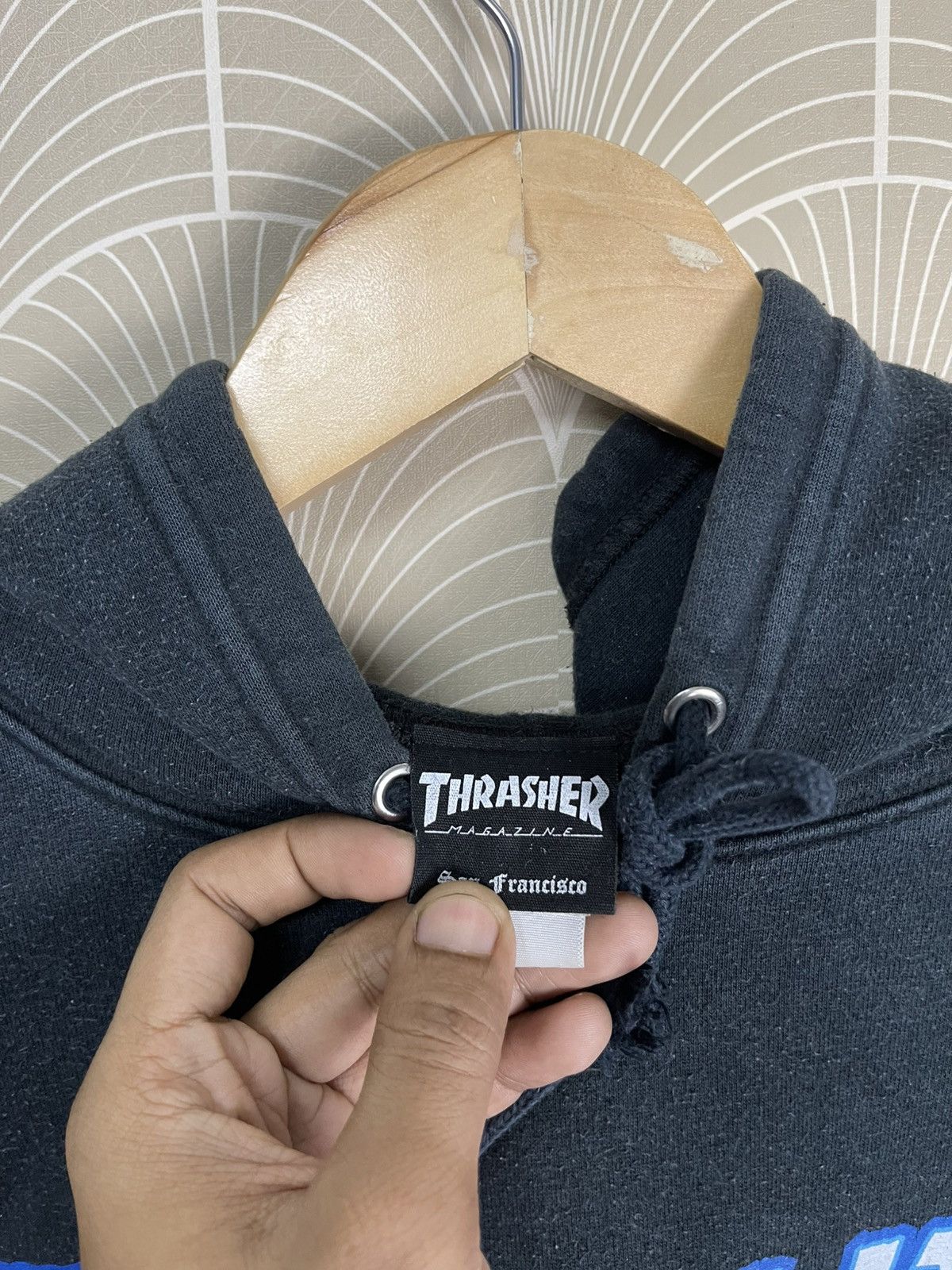 Japanese Brand × Thrasher × Vintage VINTAGE THRASHER MAGAZINE SKATEBOARD HOODIE BLUE PRINT Size US L / EU 52-54 / 3 - 11 Thumbnail