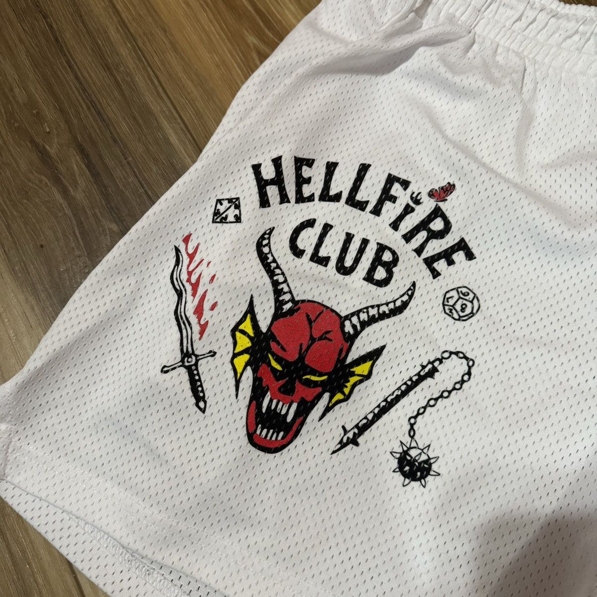 Ryoko Rain Ryoko Rain/Stranger Things - Hell Fire Club Shorts White XXL Size US 44 / EU 60 - 2 Thumbnail