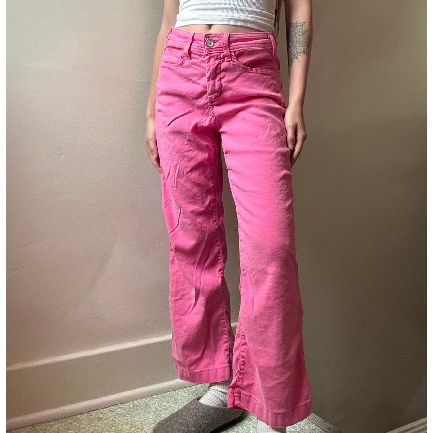 NYDJ NYDJ Pink Linen Trousers 0 Designer Quality Summer Vacation Size 25" / US 0 / IT 36 - 1 Thumbnail