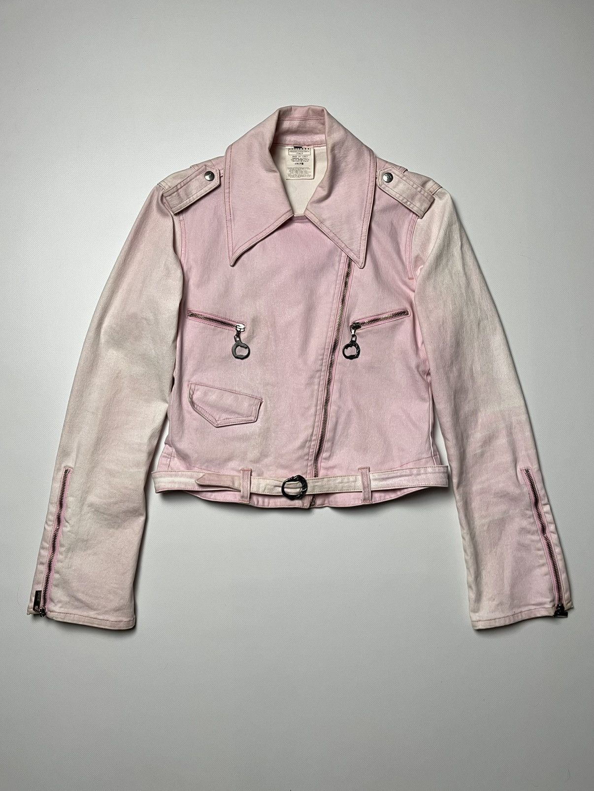 Just Cavalli Vintage Just Cavalli Pink Moto Jacket Size S / US 4 / IT 40 - 1 Thumbnail