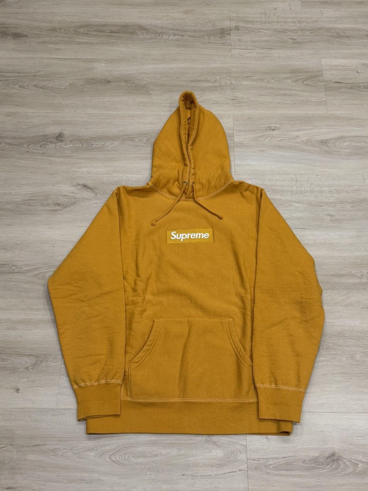 Supreme Supreme FW11 Mustard Box Logo Hoodie Size US L / EU 52-54 / 3 - 1 Thumbnail