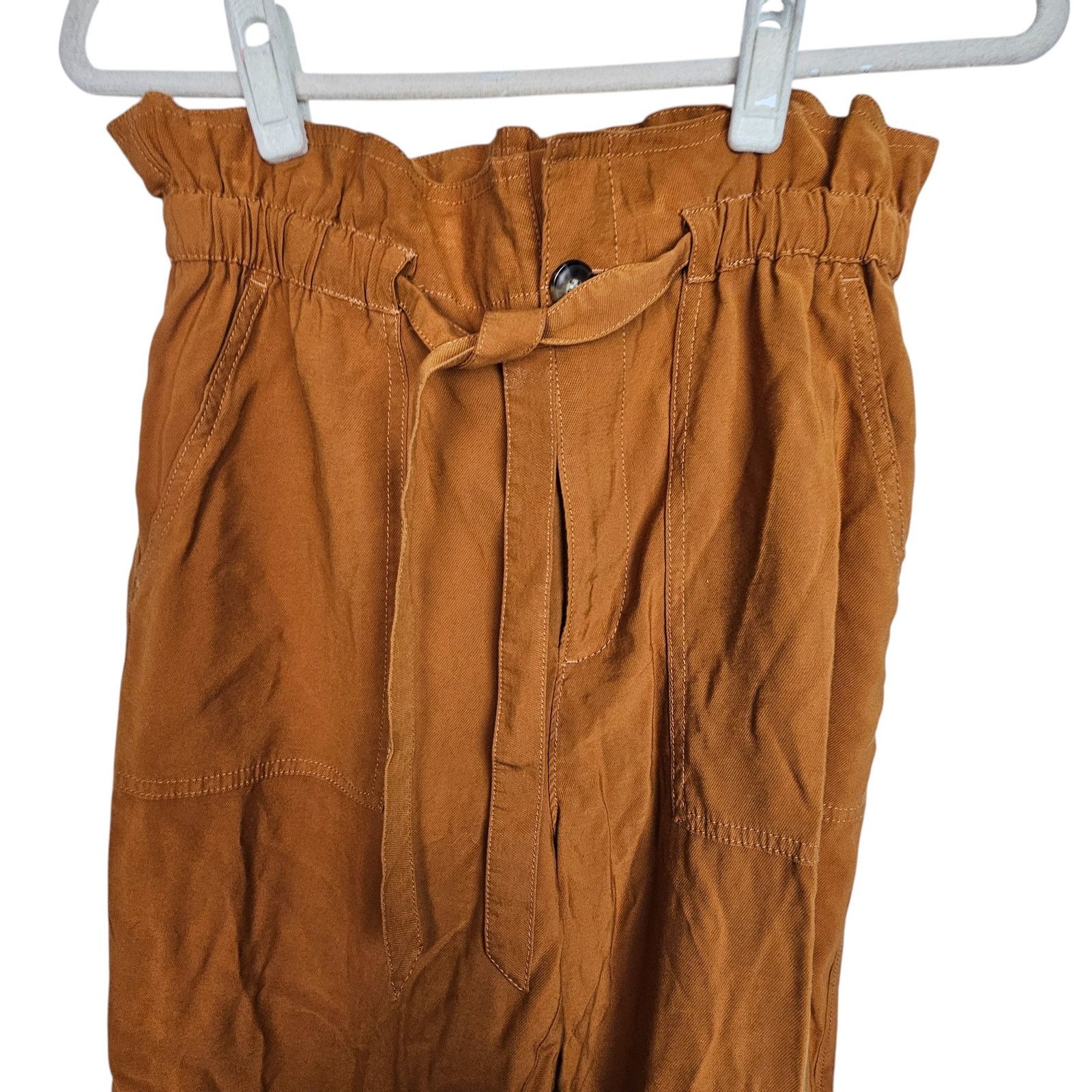 Madewell Madewell Dunaway Paperbag Pants Sz M Burnt Orange High Waist Size 29" - 3 Thumbnail
