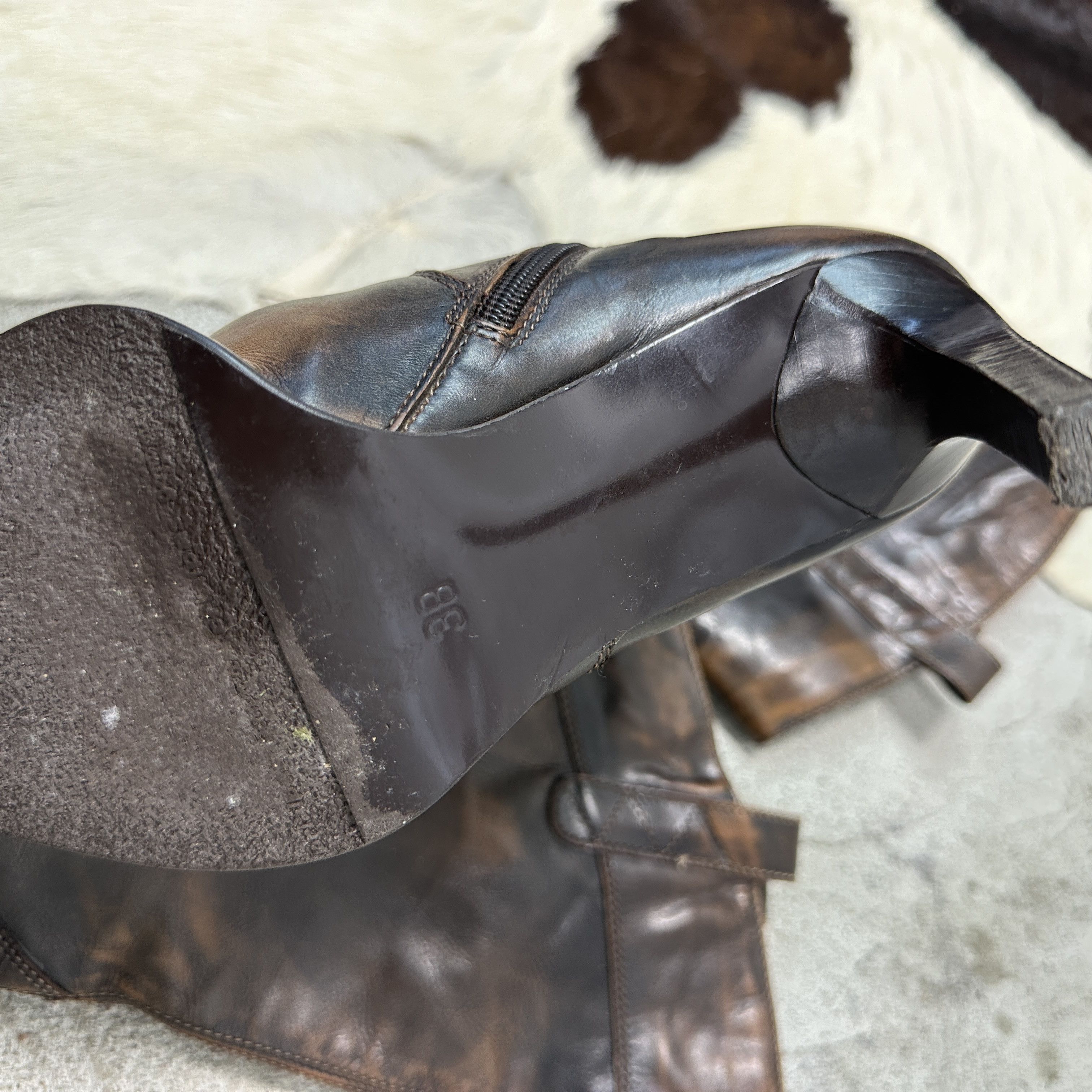 Vintage Vintage Avant Garde Leather Heels Boots Y2K Size US 8 / IT 38 - 8 Thumbnail