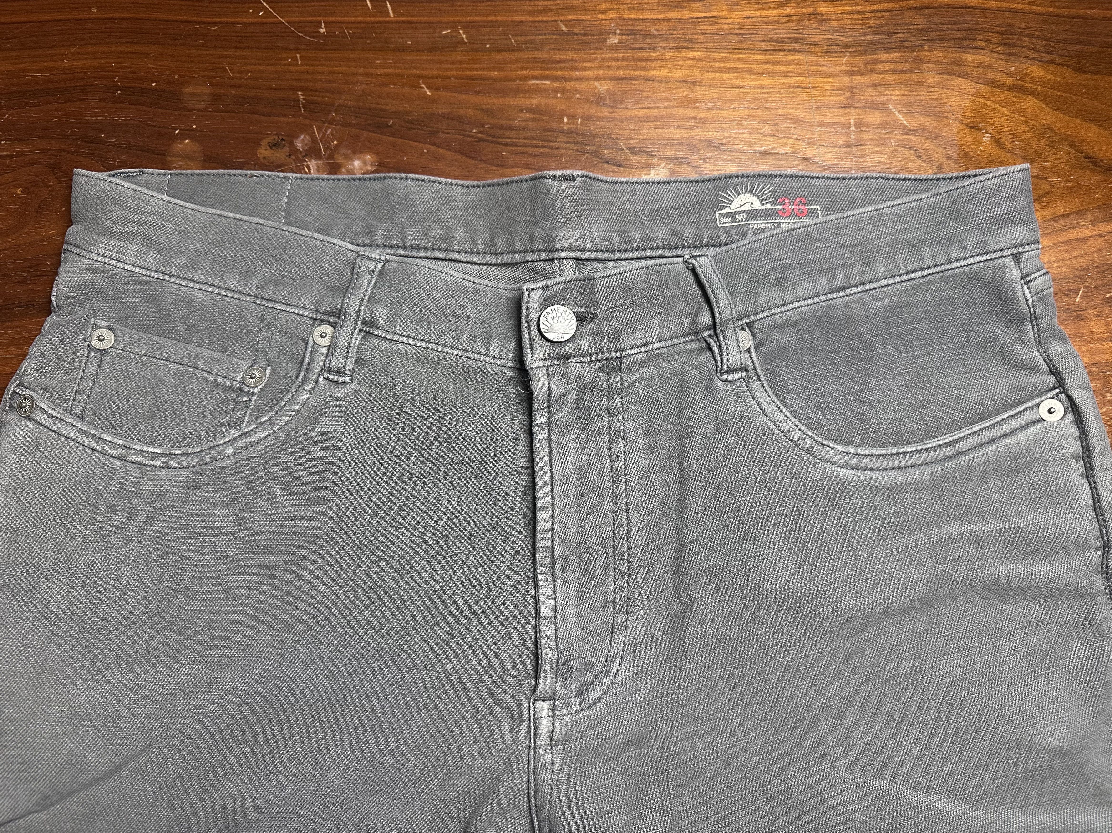 Faherty Faherty Brand Stretch Terry 5-Pocket Jean Gray Never Worn Size US 36 / EU 52 - 2 Thumbnail