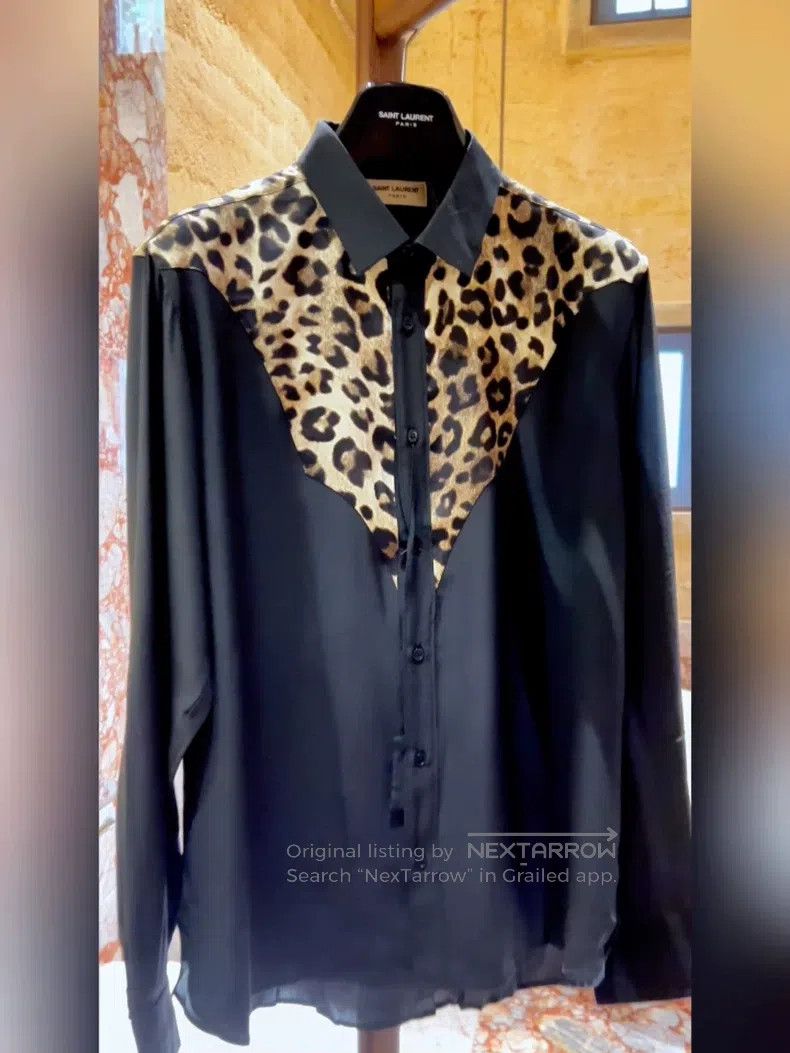Saint Laurent Paris Saint Laurent Paris size 38 Leopard Print Shirt Size US S / EU 44-46 / 1 - 1 Thumbnail