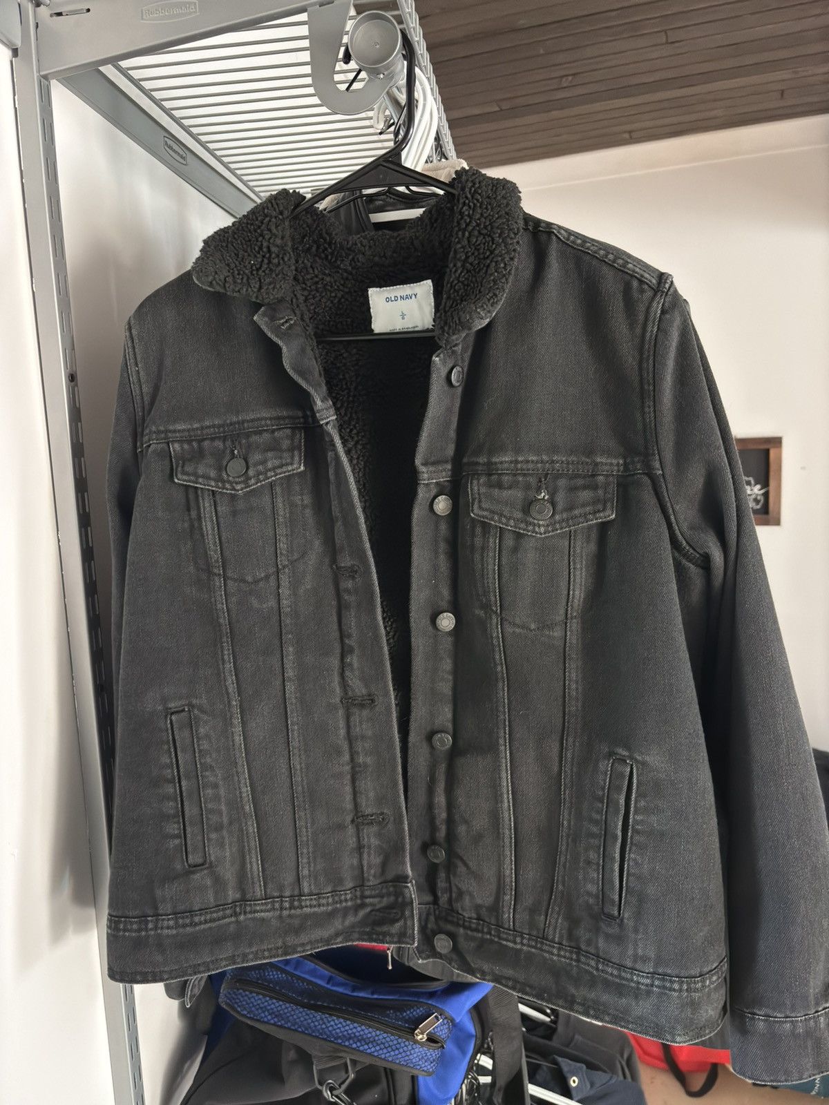 Vintage Custom 1 of 1 Fleece-Lined Denim Jacket Size L / US 10 / IT 46 - 4 Thumbnail