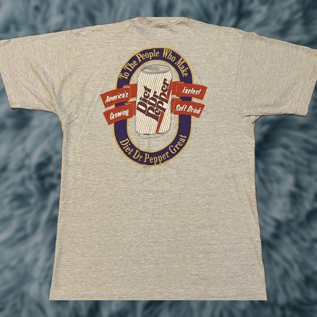 Vintage VINTAGE 90s Diet Dr Pepper Thrashed Faded Promo Shirt L Gray Coca Cola Coke Grunge Graphic Tee Men Short Sleeve Crew Neck Ghost Design Size US L / EU 52-54 / 3 - 1 Thumbnail