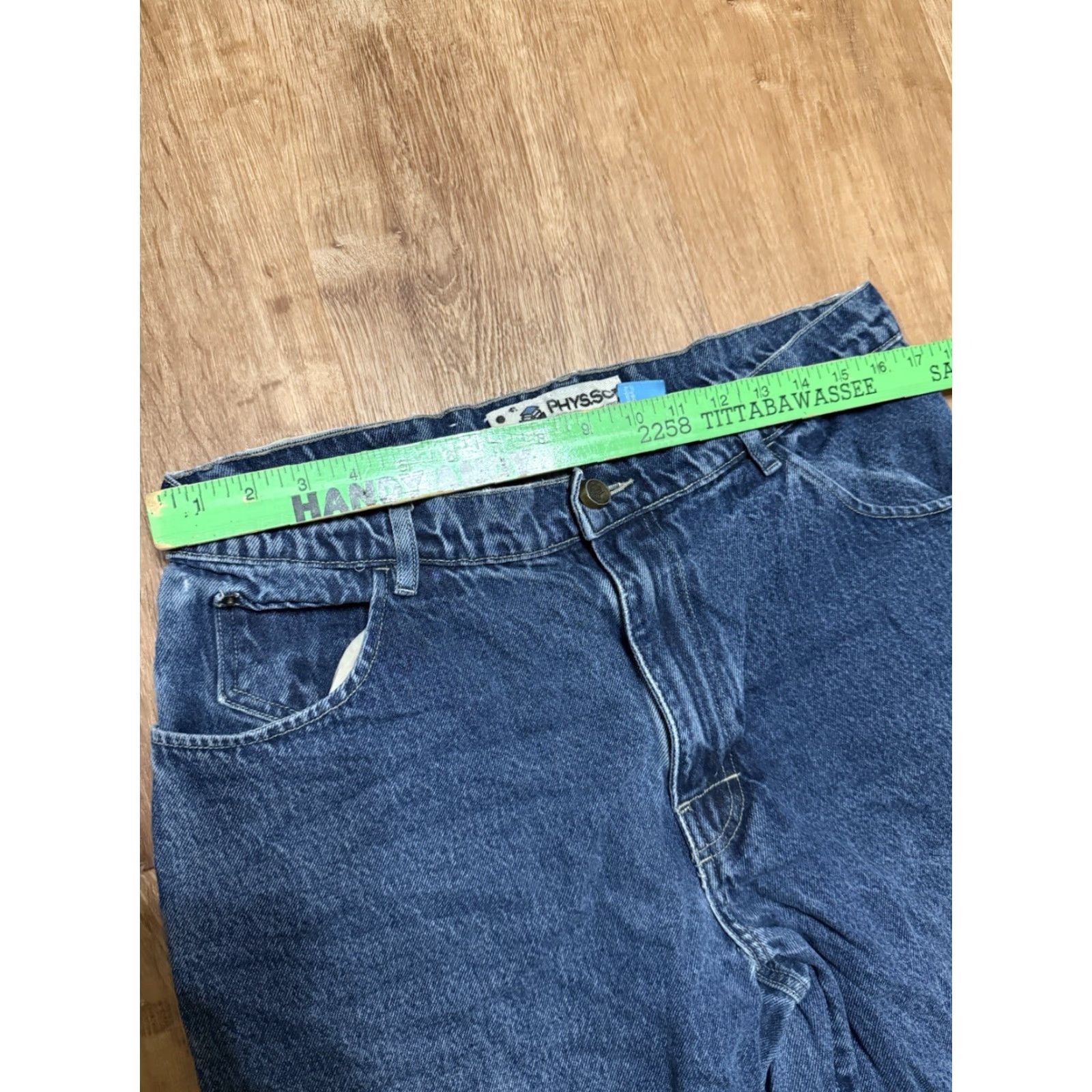 Denime VINTAGE Y2K PHYS.SCI Physical Science Jeans 34x34 Blue Denim Baggy 90s Mens Jeans Wide-Leg Mens Size US 34 / EU 50 - 6 Thumbnail
