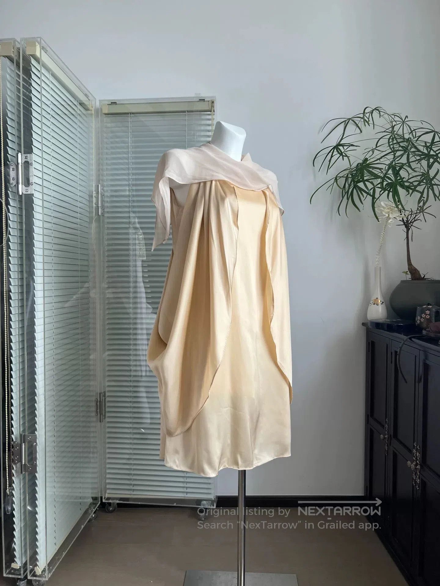 Other European Vintage Pleated Drapey Tank Dress. Size XL / US 12-14 / IT 48-50 - 2 Thumbnail