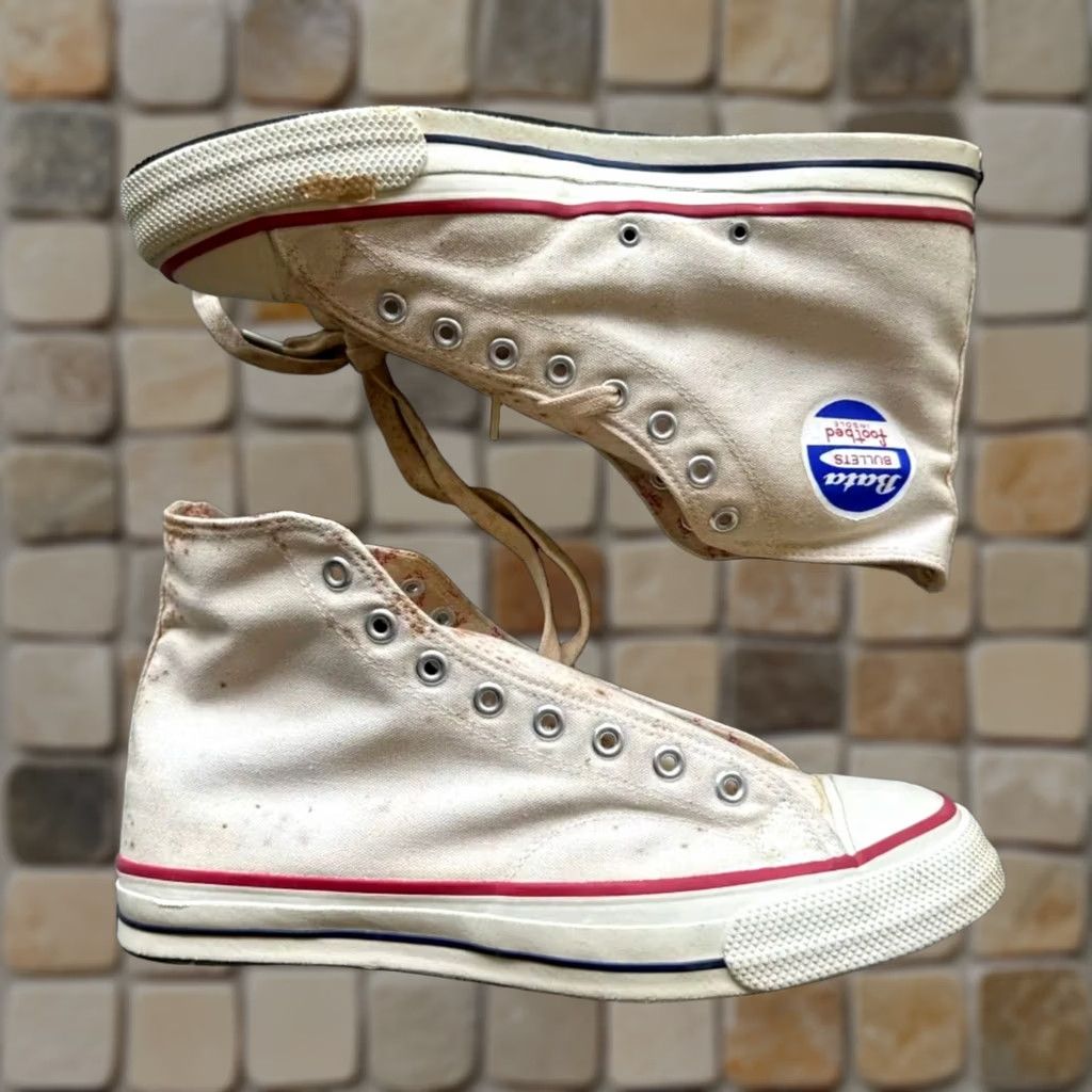 Bata VINTAGE Bata Bullets Converse Copies Sneakers Size 12 Mens White NOS Size US 12 / EU 45 - 1 Thumbnail