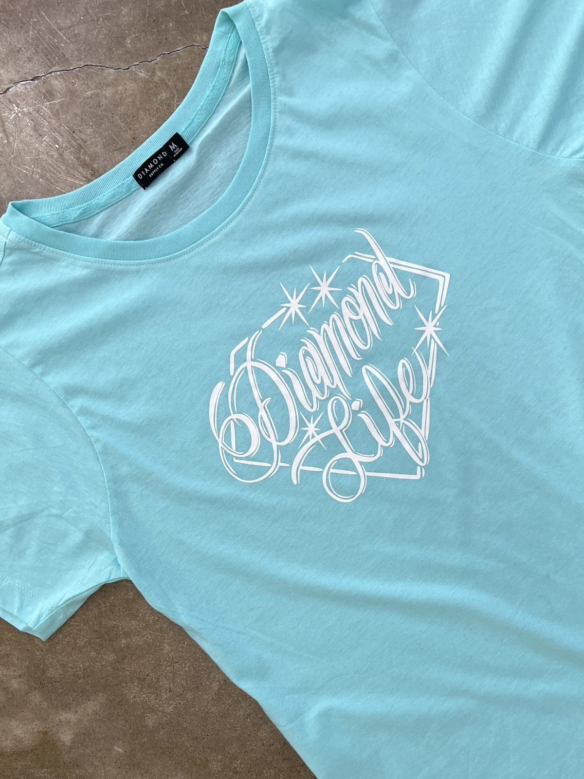 Diamond Supply Co. Diamond Supply Life Script BF Tee Blue Medium Size M / US 6-8 / IT 42-44 - 1 Thumbnail