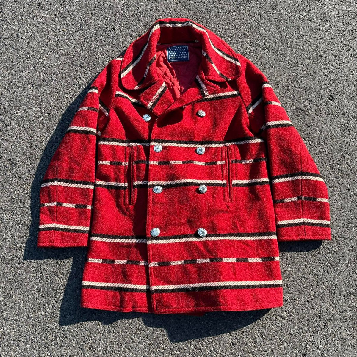 Hysteric Glamour Hysteric Glamour Red Stripe Wool Coat Jacket Size S / US 4 / IT 40 - 1 Thumbnail