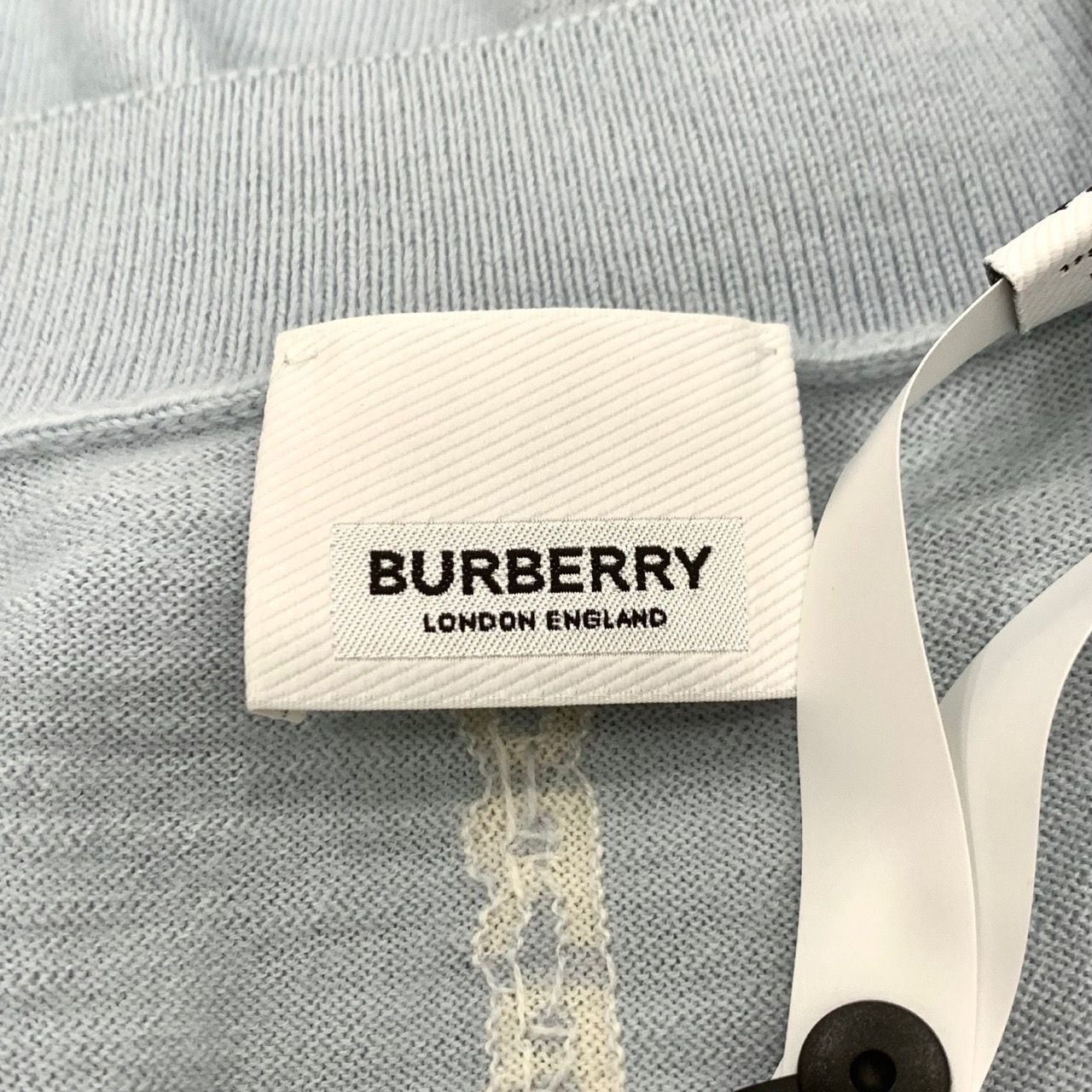 Burberry Burberry Light Blue V-Neck Wool Knit Cardigan With Pockets & Size XS / US 0-2 / IT 36-38 - 2 Thumbnail