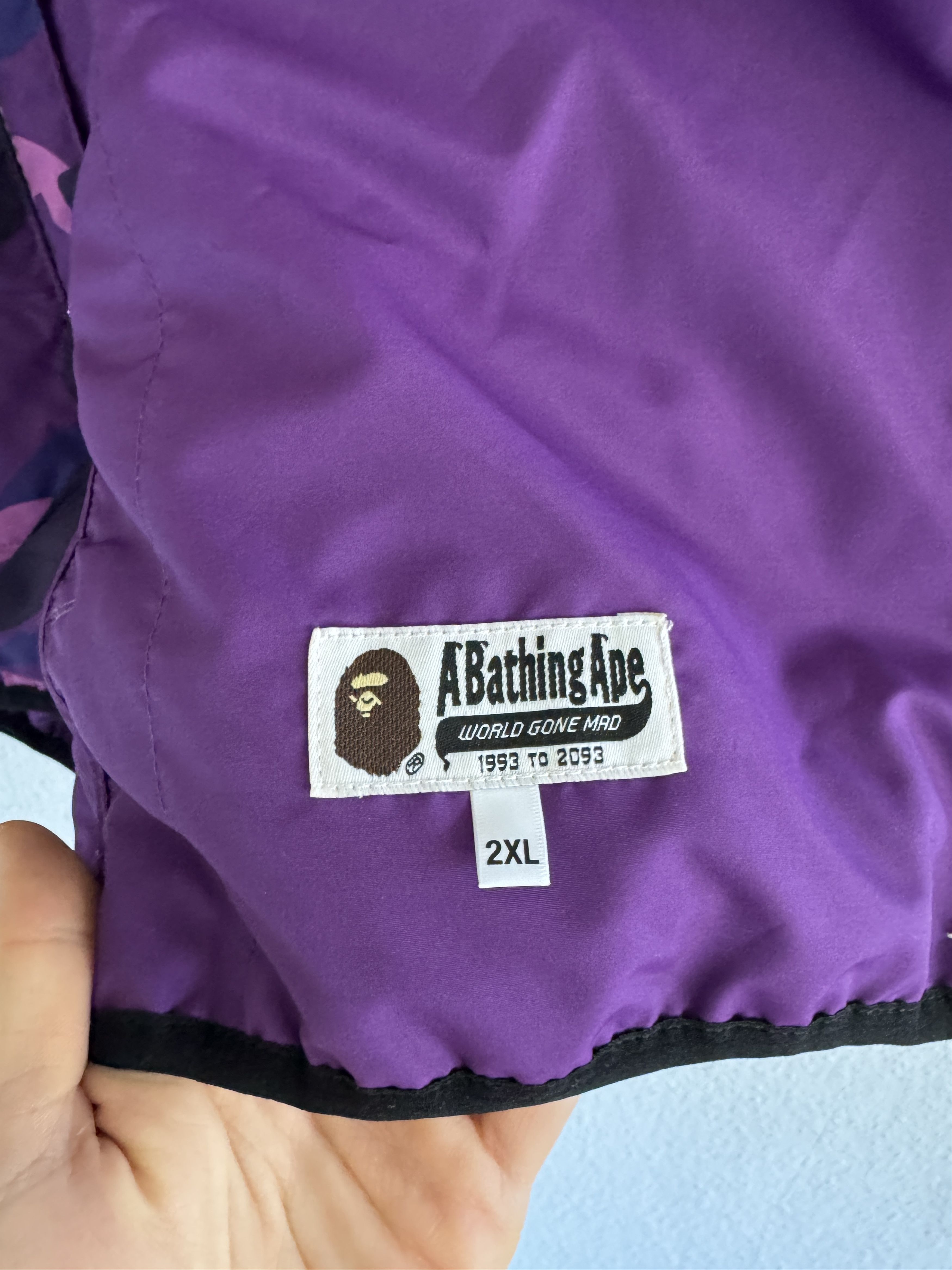 Bape Purple Color Camo Lightweight Down Jacket Size US XXL / EU 58 / 5 - 17 Thumbnail