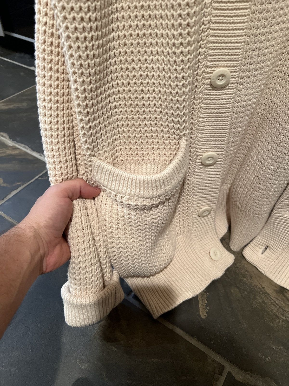 Aime Leon Dore Aime Leon Dore Waffle Cardigan - Cream Size US S / EU 44-46 / 1 - 5 Thumbnail