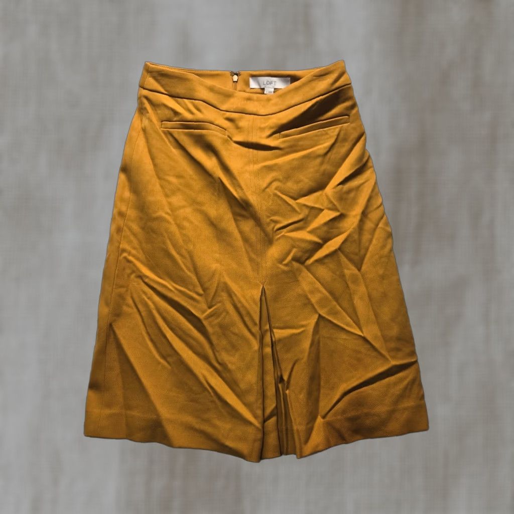 Loft LOFT Ann Taylor Skirt Orange Knee Length Adult Size 0 Women A-Line Solid Hosiery? Size 25" / US 0 / IT 36 - 1 Thumbnail
