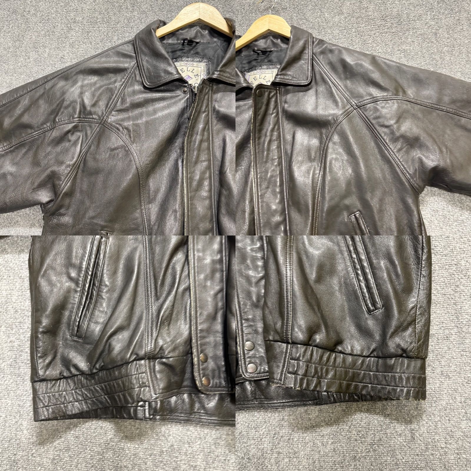 Pelle Pelle VTG Pelle Uomo Leather Jacket Mens XL Quilted Lined Full Zip Biker Grunge Jacket Black Leather Bomber Mens XL Size US XL / EU 56 / 4 - 9 Thumbnail