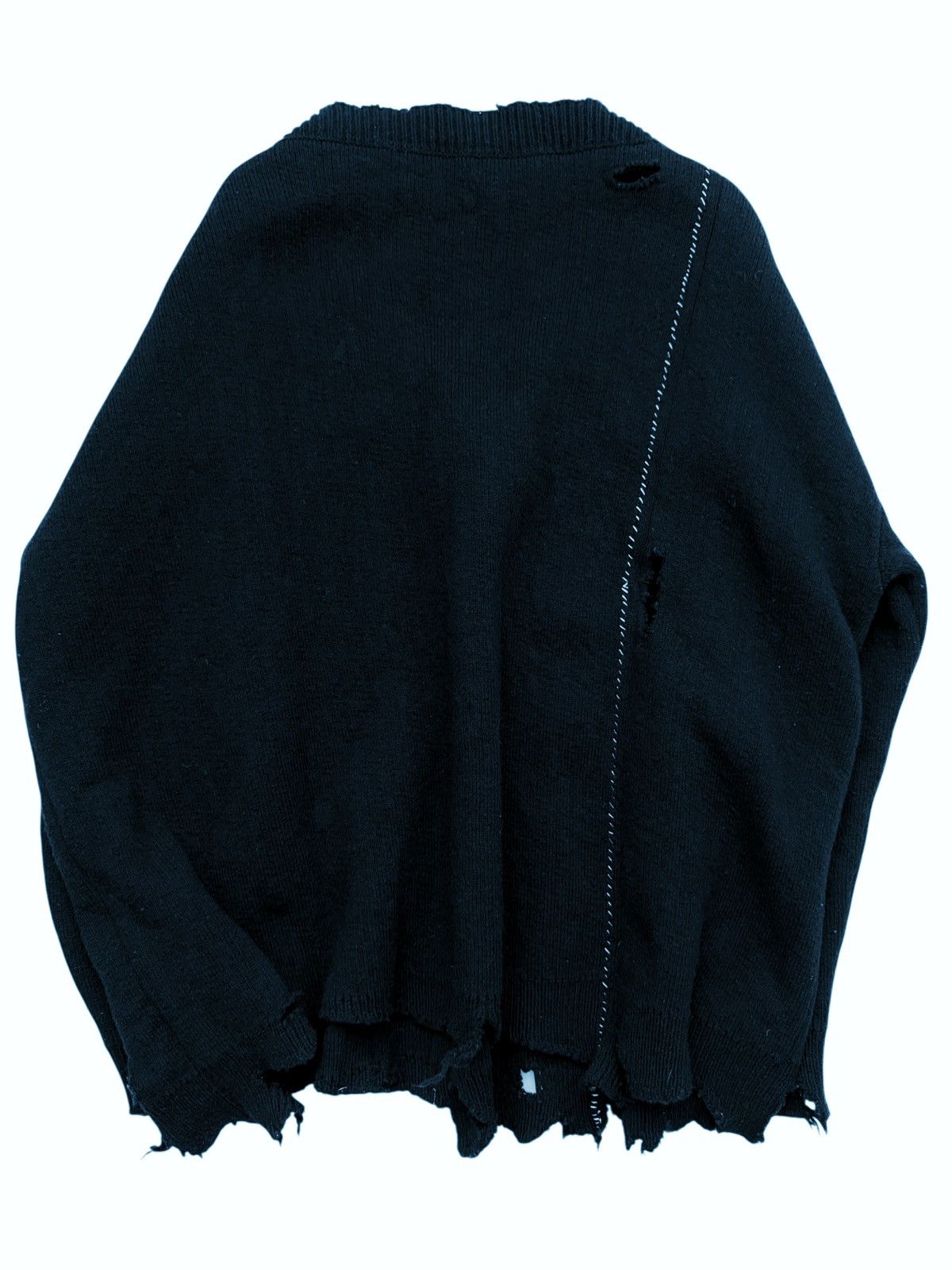 Raf Simons GRAIL 2016 Oversized Navy Varsity Distressed Sweater Size US XXL / EU 58 / 5 - 4 Thumbnail