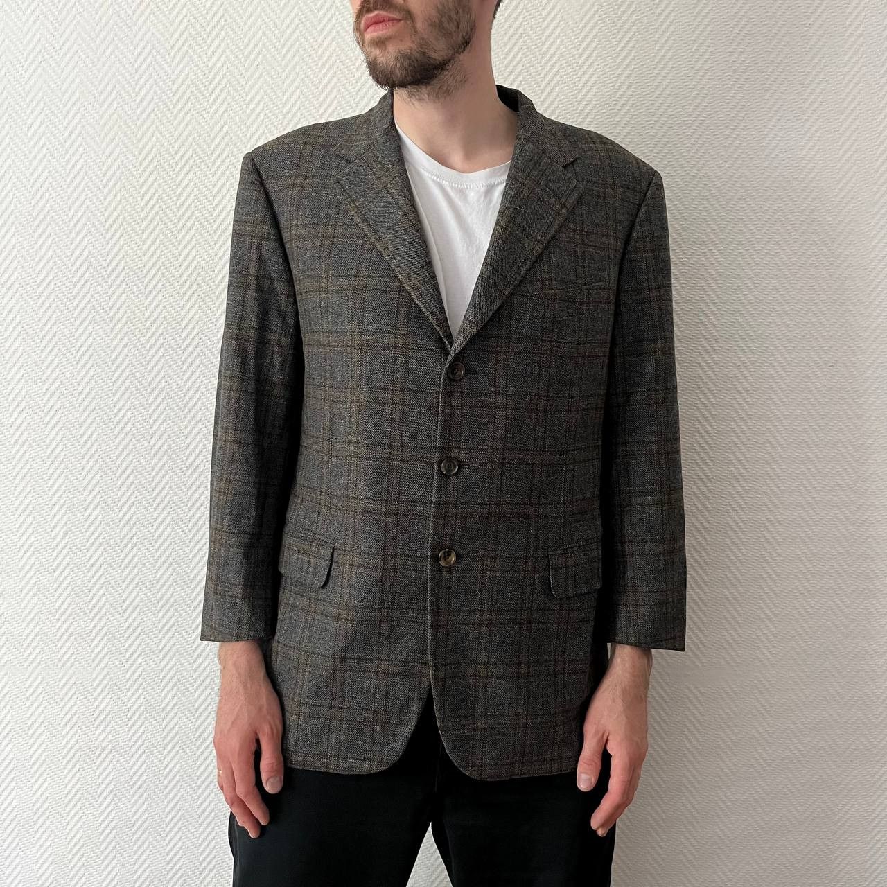 Trussardi × Vintage Vintage Trussardi Wool Italian Blazer Size 50R - 3 Thumbnail