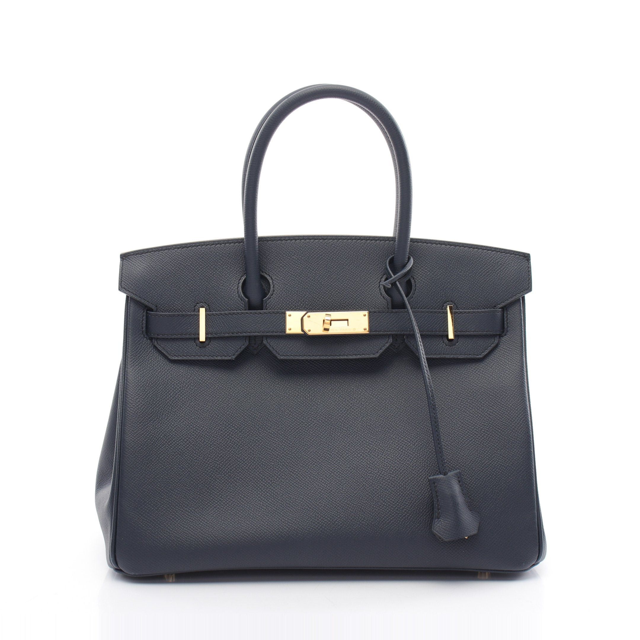 Hermes Hermes Birkin 30 Blue Indigo Handbag Veau Epsom Dark Navy Gold Hardware A Stamp Size ONE SIZE - 1 Thumbnail
