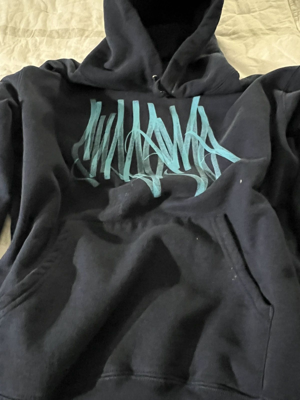 Supreme Navy blue supreme hoodie fw22 tag Size US M / EU 48-50 / 2 - 2 Thumbnail