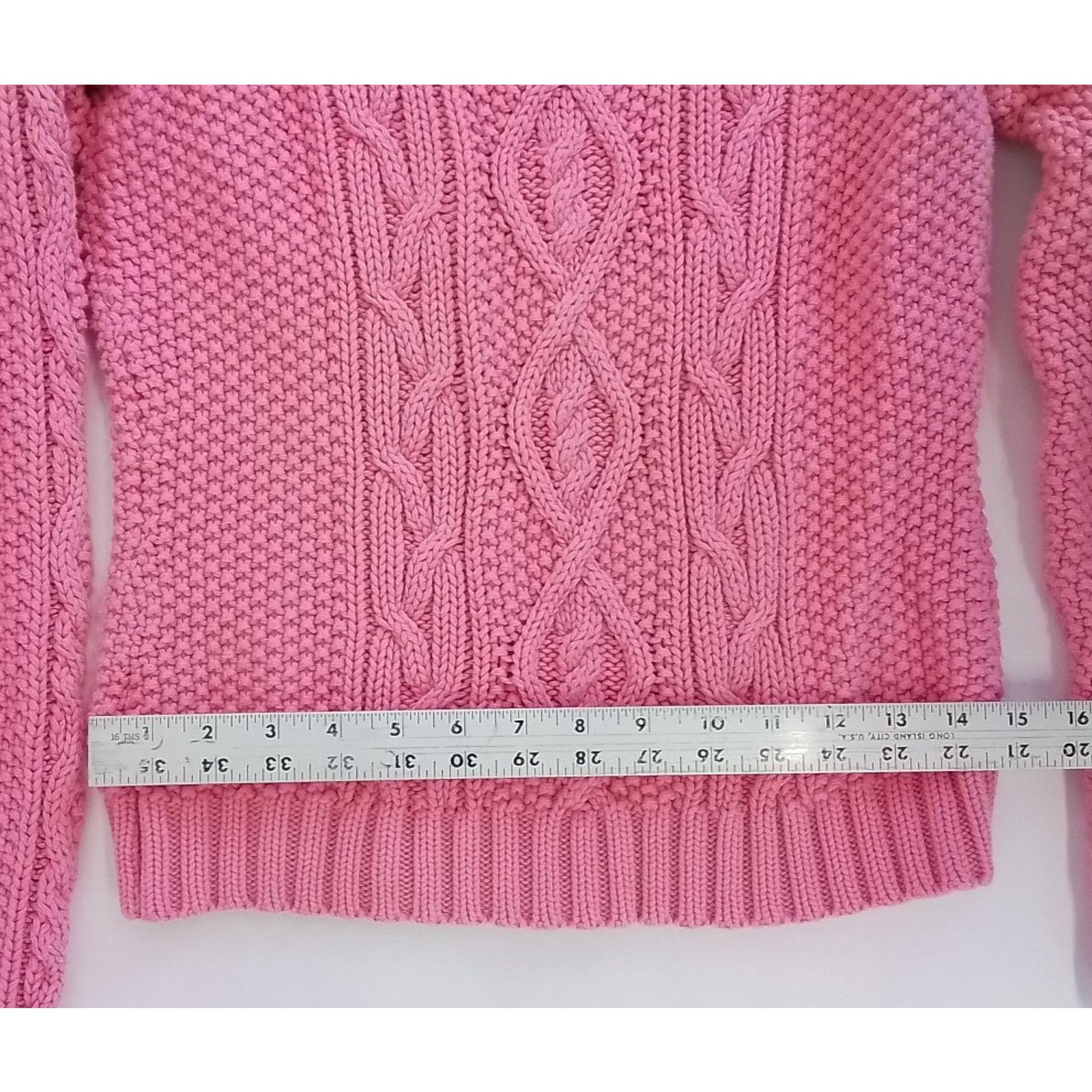 Ralph Lauren Lauren by Ralph Lauren Sweater Women's L Pink Cable knit Size L / US 10 / IT 46 - 11 Thumbnail