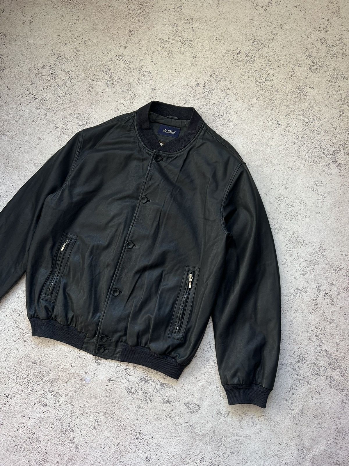 Other MABRUN Luxury Leather Bomber Jacket (MA-1 style) Size US L / EU 52-54 / 3 - 5 Thumbnail