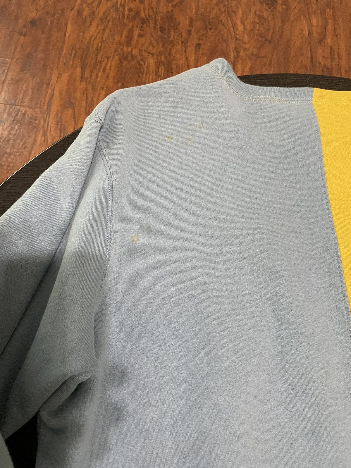 Supreme Supreme FW18 Split Crewneck Mustard Light Blue Lg Size US L / EU 52-54 / 3 - 6 Thumbnail