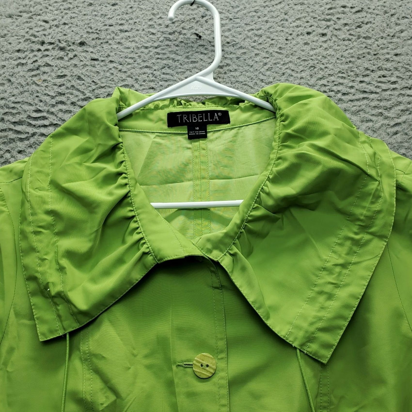 Vintage Tribella Womens 10 Green Wind-Resistant Collared Button-Front Jacket Size L / US 10 / IT 46 - 5 Thumbnail
