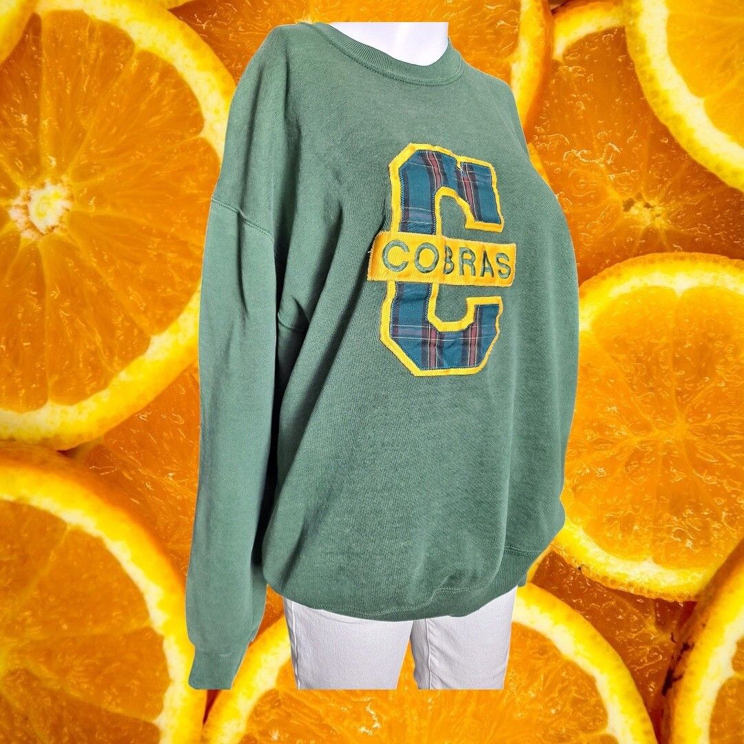 Jerzees Jerzees Vintage Cobras Sweatshirt Plaid Letter Crew Neck Pul Size US L / EU 52-54 / 3 - 3 Thumbnail