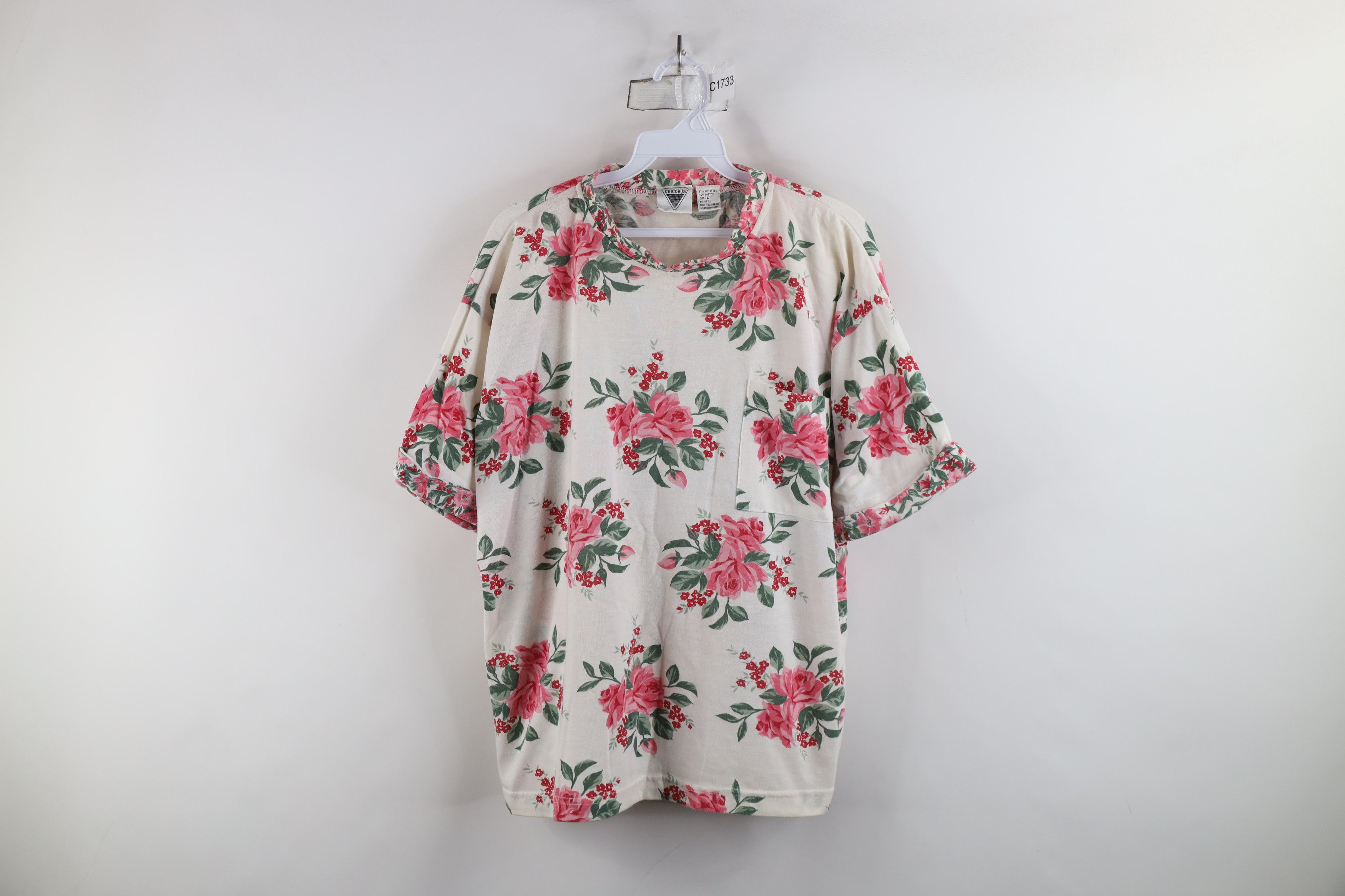 Vintage Vintage 90s Streetwear Over Print Boxy Fit Pocket T-Shirt Size L / US 10 / IT 46 - 1 Thumbnail