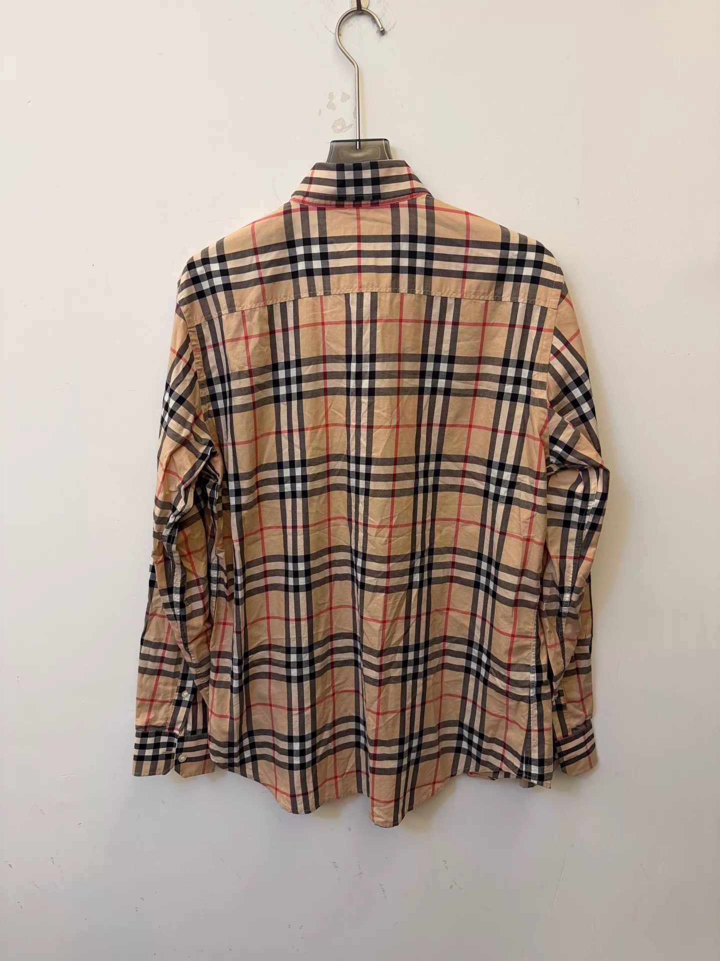 Burberry Burberry Check & Stripe Colorblock Long Sleeve Shirt L Size L / US 10 / IT 46 - 4 Thumbnail