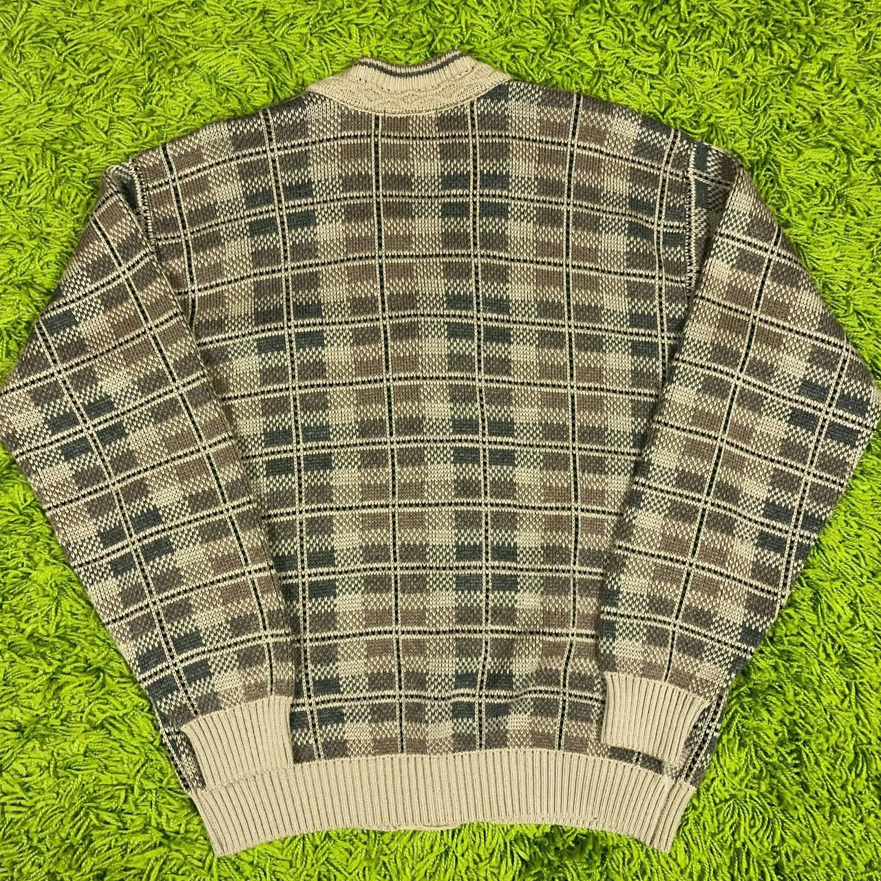 Vintage Vintage Grandpa Core Plaid Pattern Knit Cardigan Sweater Size US L / EU 52-54 / 3 - 3 Thumbnail