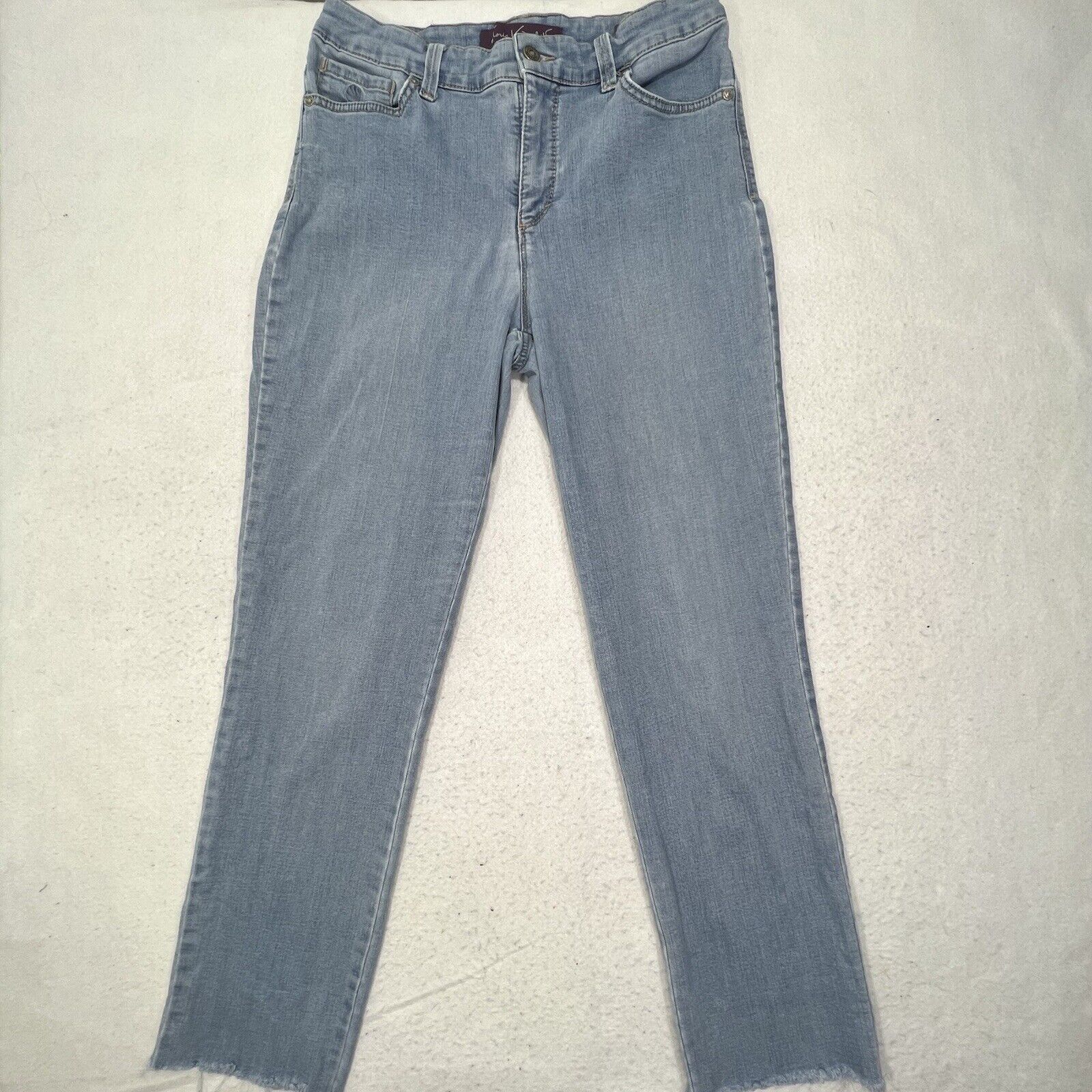 Gloria Vanderbilt Gloria Vanderbilt Amanda 2.0 Light Blue Denim Jeans Raw Hem Size 30" / US 8 / IT 44 - 1 Thumbnail