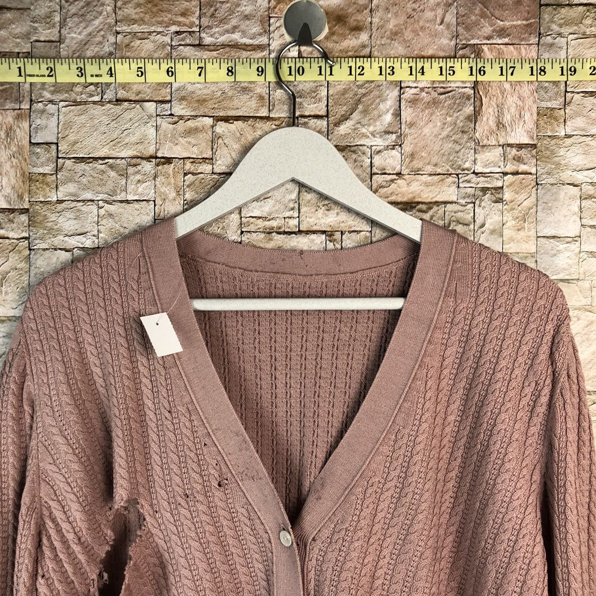 Homespun Knitwear × Japanese Brand Leilian Pink Cardigan ripped Knitwear #A1181 Size M / US 6-8 / IT 42-44 - 4 Thumbnail