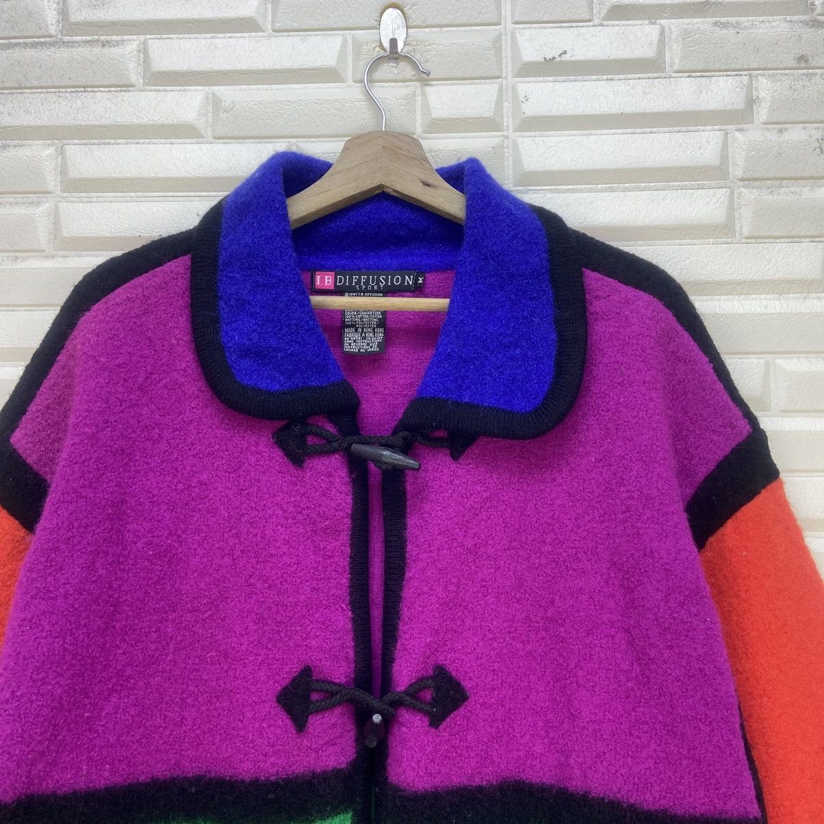 Japanese Brand 🔥I.B Diffusion Sport ColorBlock MultiColor Boiled Wool Coat Size M / US 6-8 / IT 42-44 - 7 Thumbnail