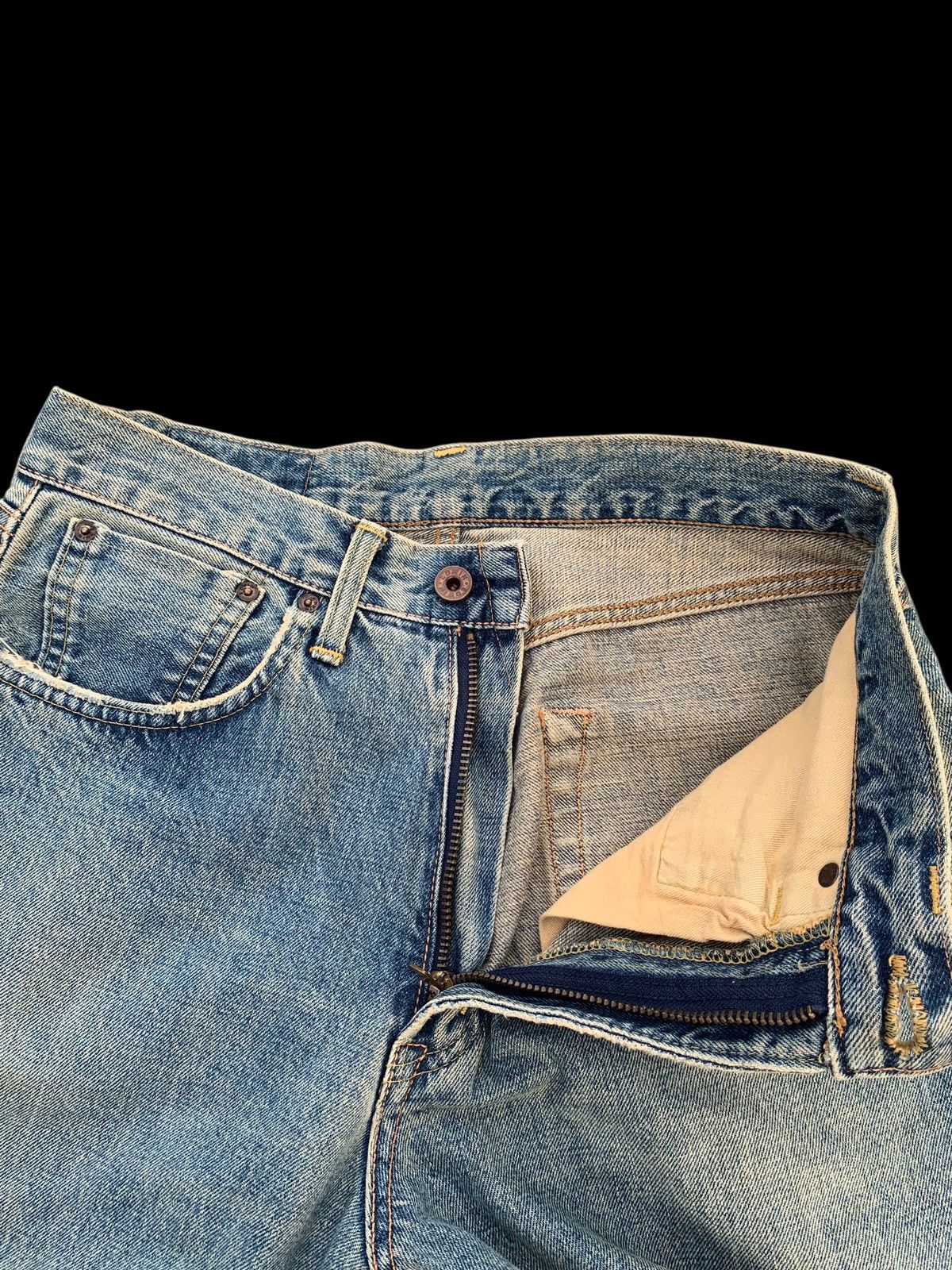 Kapital VINTAGE EDWIN 505 SELVEDGE BAGGY DISTRESSED JAPANESE DENIM Size US 29 - 16 Thumbnail