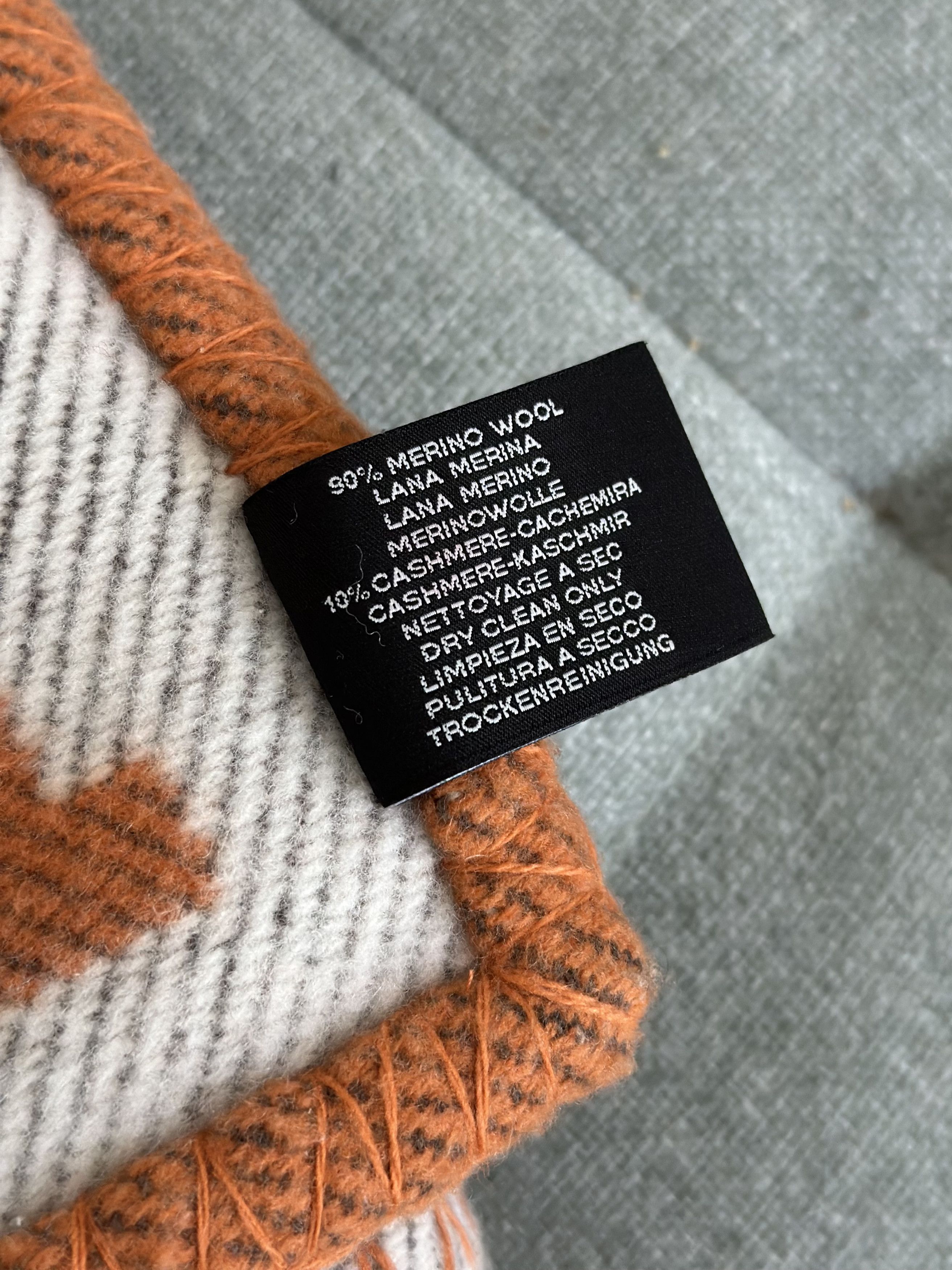 Hermes Hermes Avalon Throw Blanket - Merino Wool & Cashmere, Orange Size ONE SIZE - 3 Thumbnail