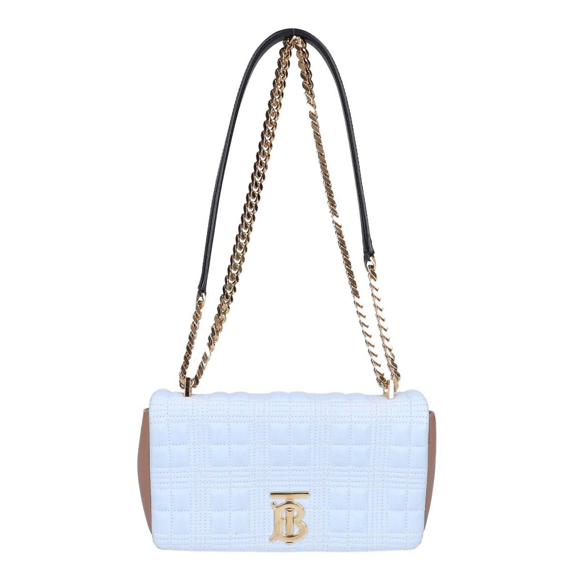 Burberry BURBERRY Laura TB Logo Flap Chain Shoulder Bag, Light Blue/Beige, Women's Size ONE SIZE - 1 Thumbnail
