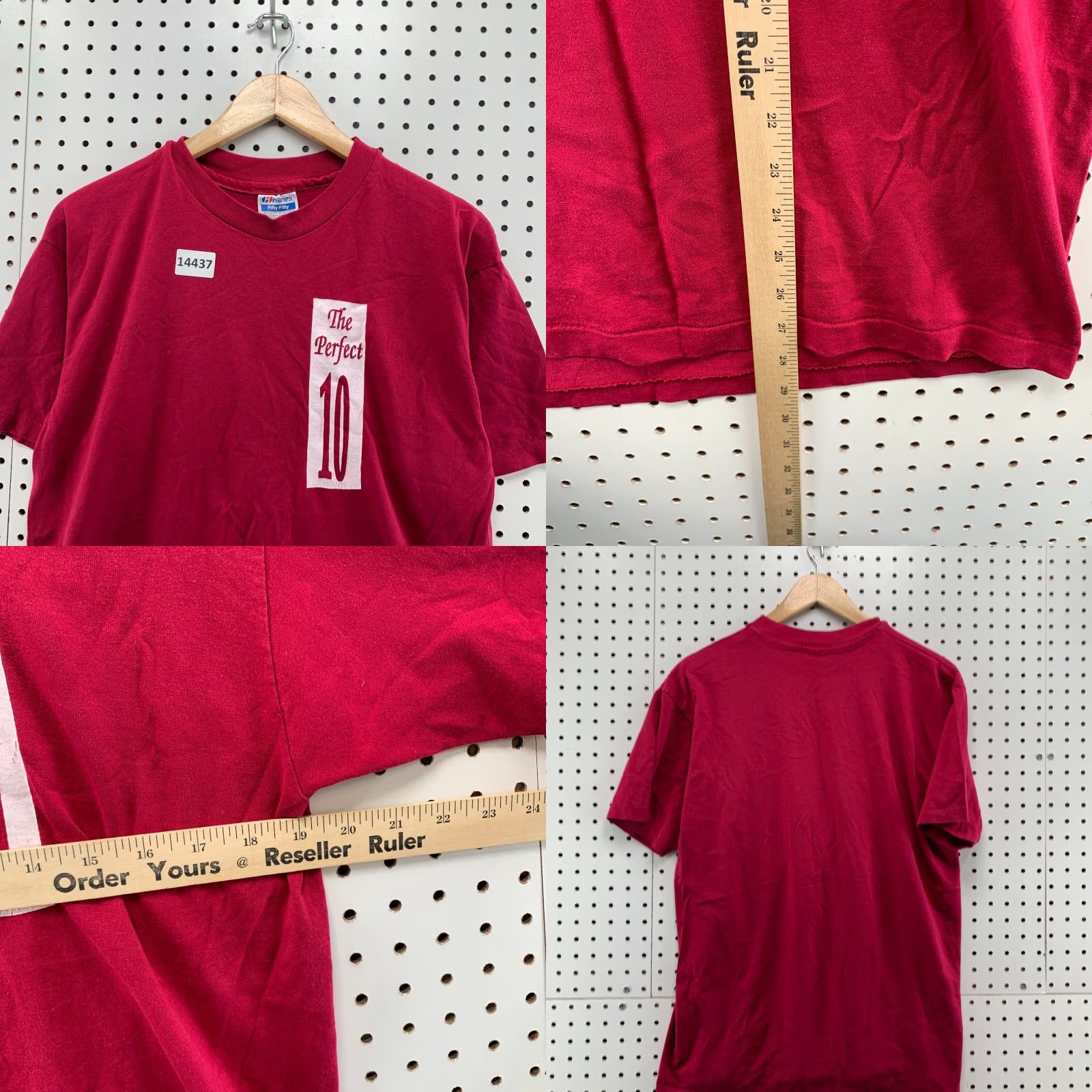 Hanes VINTAGE Hanes T-Shirt The Perfect 10 80s Red L Mens Size US L / EU 52-54 / 3 - 9 Thumbnail