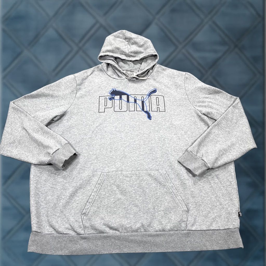 Puma PUMA Hoodie Mens 4XLT Gray Pullover Fleece Hooded Drawstring Pockets Lined Size US XXL / EU 58 / 5 - 1 Thumbnail