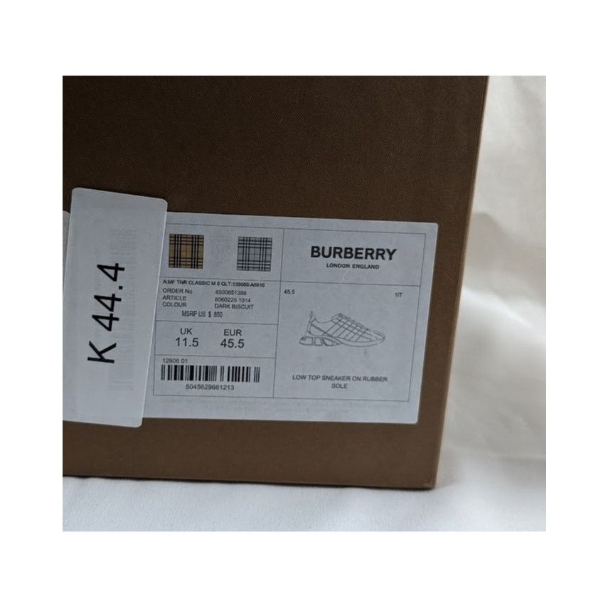 Burberry o1rshd1 Low Top Sneaker on Rubber Sole in Dark Biscuit Size US 12.5 / EU 45-46 - 13 Thumbnail