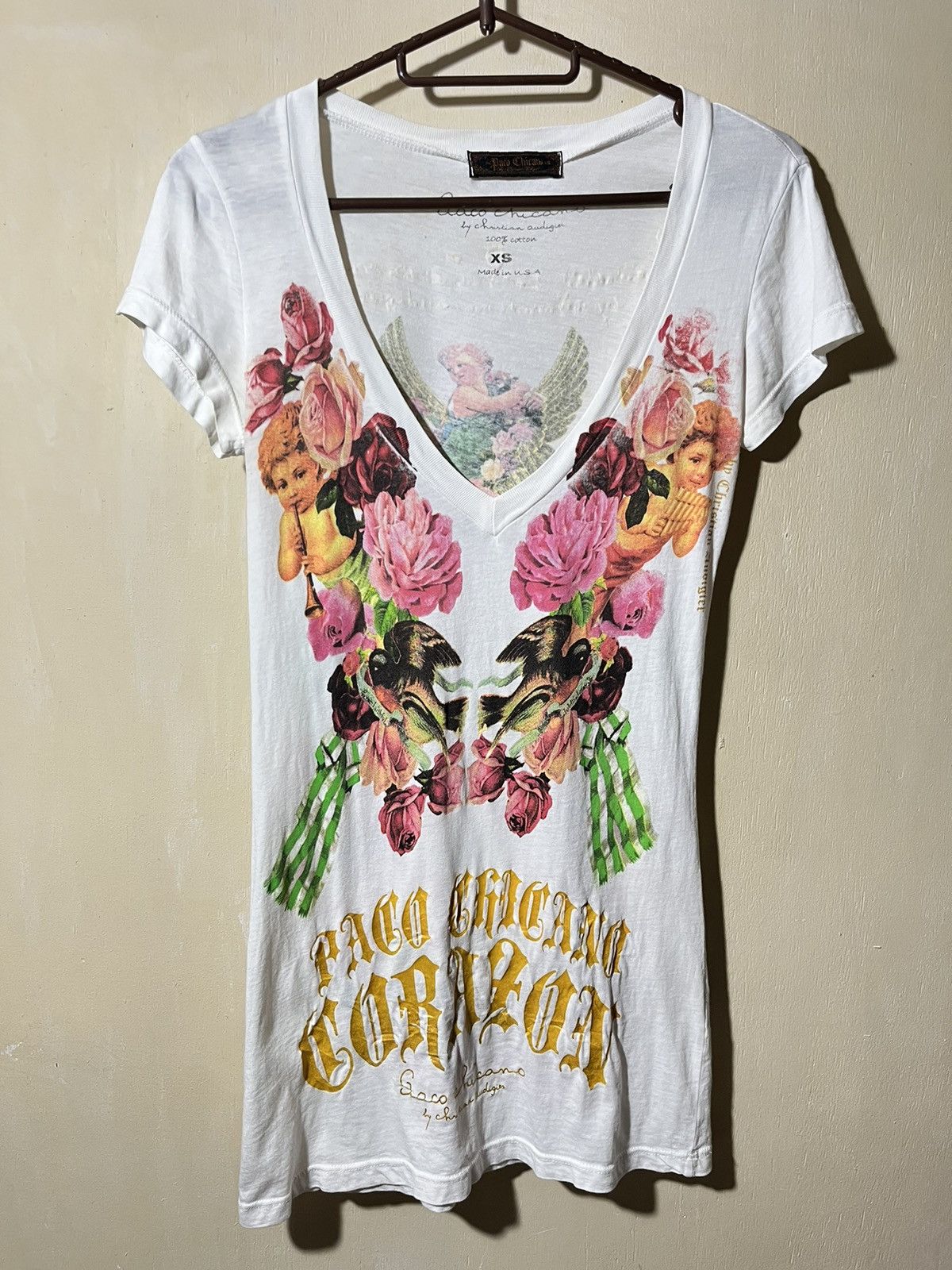 Christian Audigier Y2K Paco Chicano by Christian Audiguer Angel Shirt Size XS / US 0-2 / IT 36-38 - 1 Thumbnail