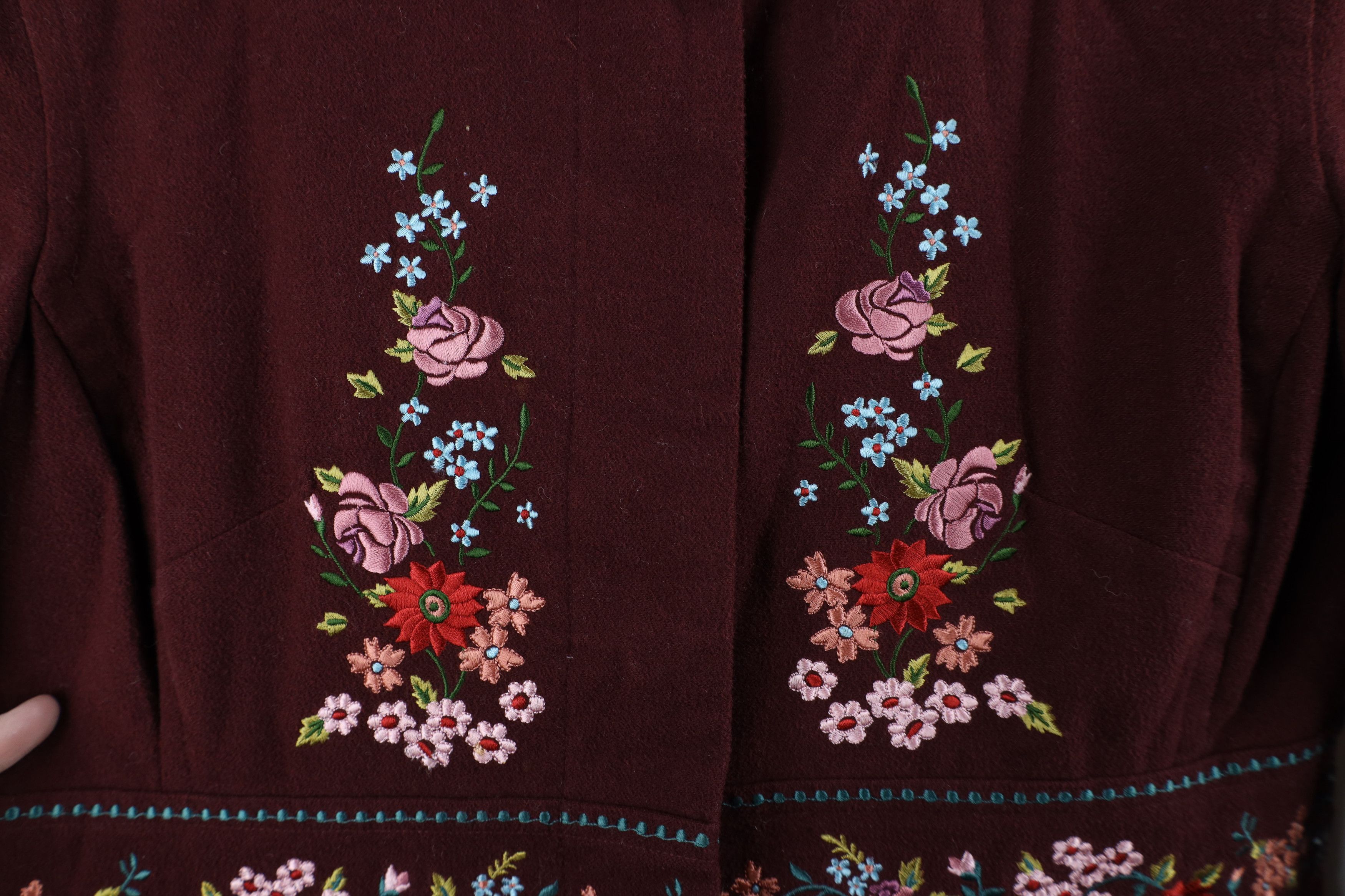 Sleeping On Snow Anthropologie Embroidered Flower Jacket