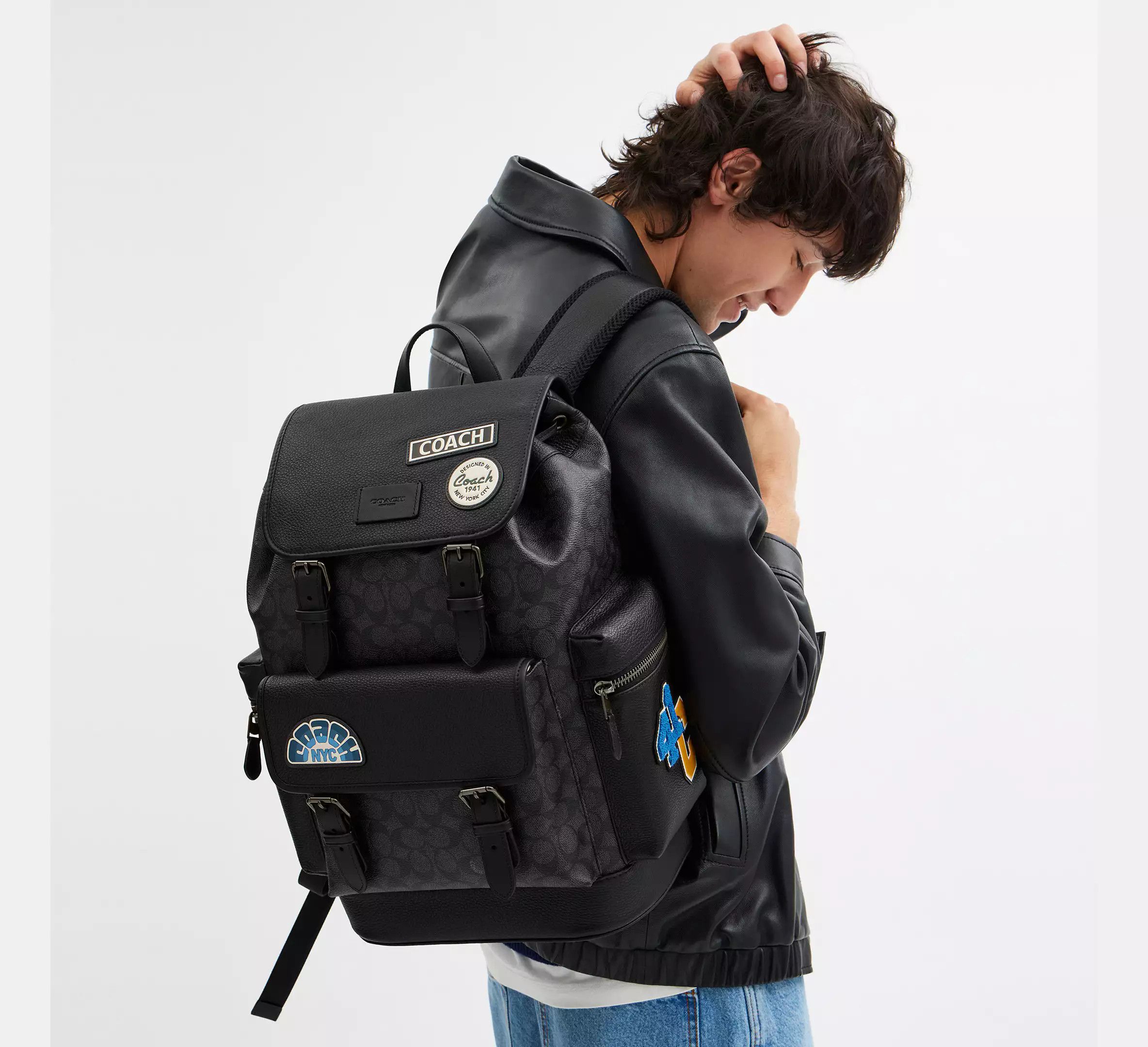 Coach Sprint Backpack In Signature Canvas With Patches CY818 Size ONE SIZE - 8 Thumbnail