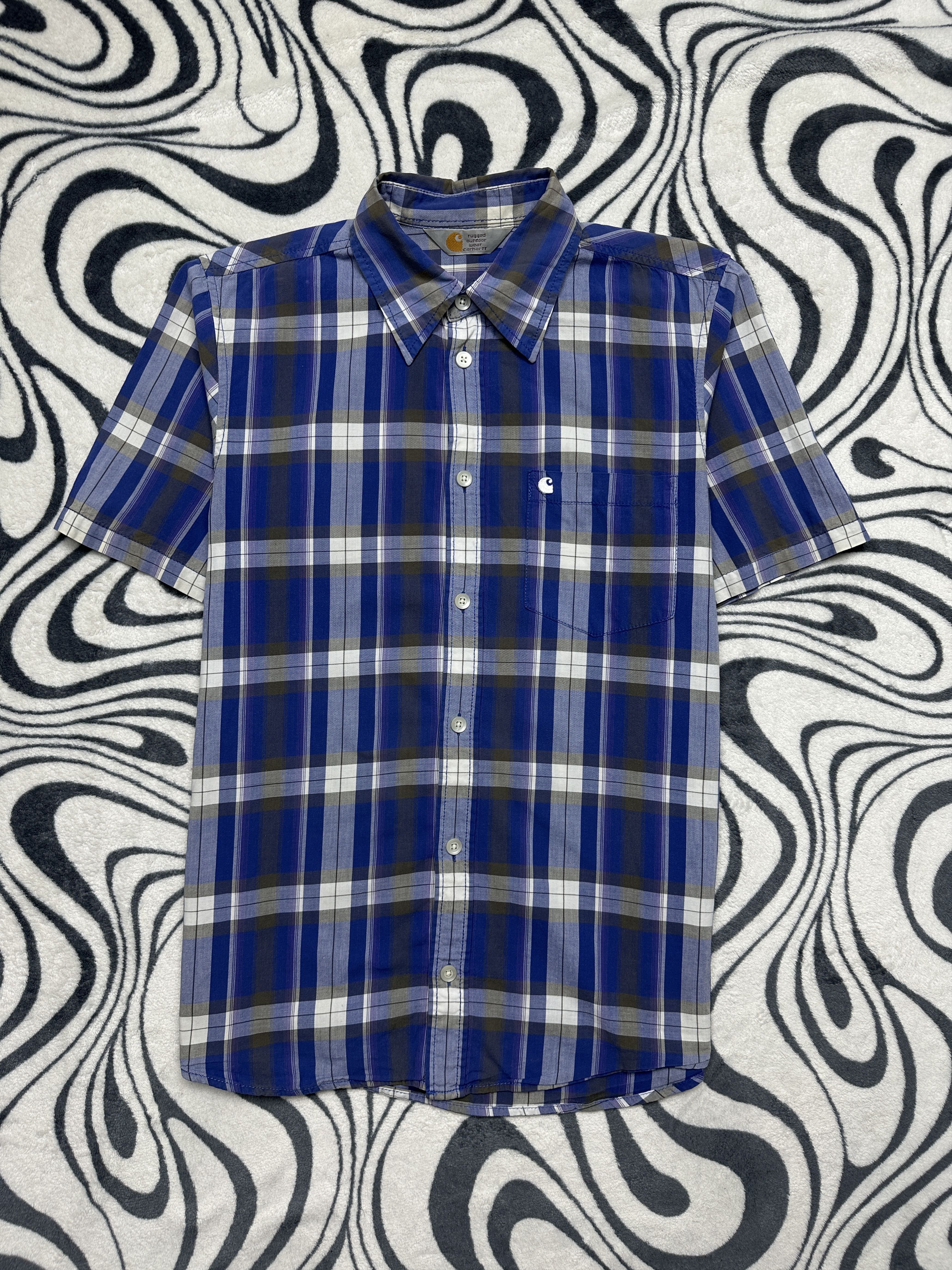 Carhartt × Vintage Carhartt Mens Clerk Motel Short Sleeve Plaid Shirt Size US M / EU 48-50 / 2 - 1 Thumbnail