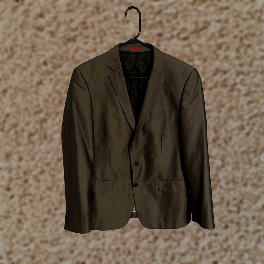 John Varvatos John Varvatos USA Blazer Jacket - Polyester Rayon Gray - Men's 42R Size 42R - 1 Thumbnail