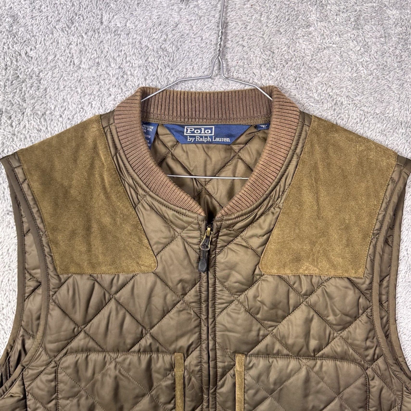 Polo Ralph Lauren VINTAGE Polo Ralph Lauren Vest Men L Diamond Quilted Calf Suede Leather Hunt Vintage Size US L / EU 52-54 / 3 - 6 Thumbnail