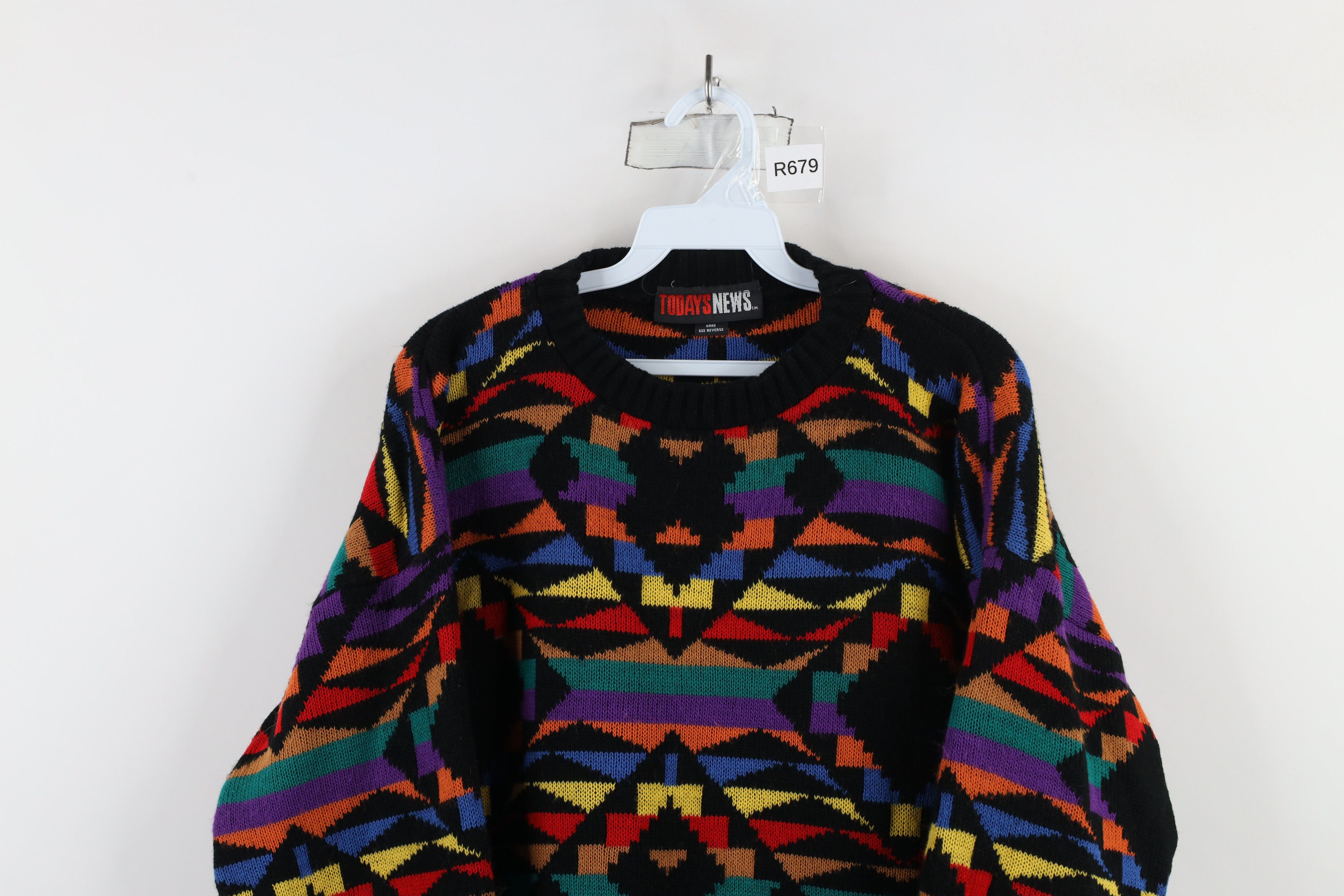 Vintage Vintage 90s Streetwear Rainbow Southwestern Knit Sweater USA Size US L / EU 52-54 / 3 - 2 Thumbnail