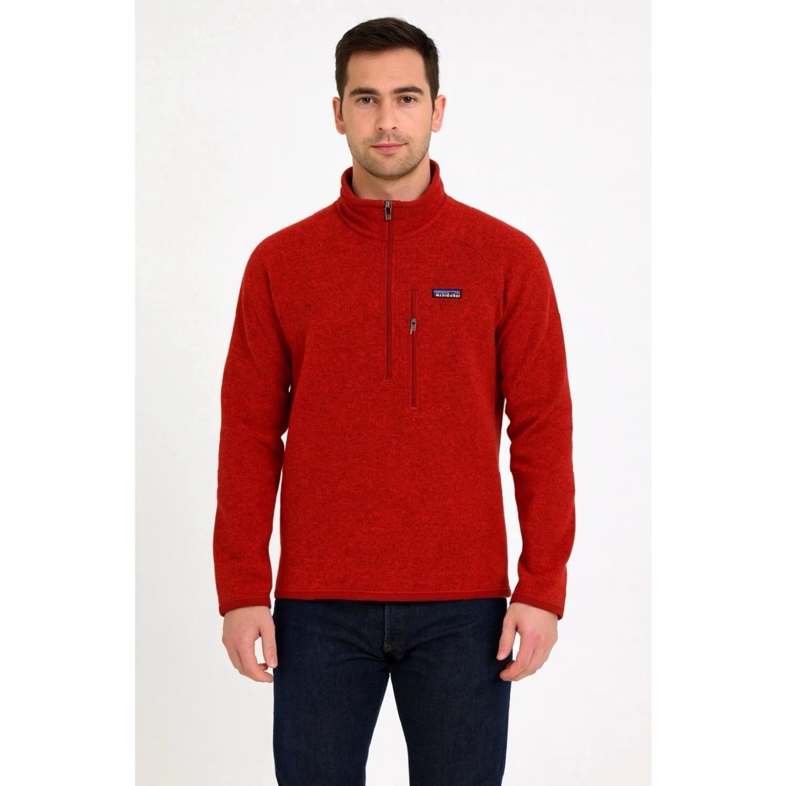 Patagonia Patagonia Sweater Mens XL Pullover 1/4 Zip Fleece Jacket Red Short Sleeve? (Note: Original mentions Long Sleeve) Size US XL / EU 56 / 4 - 2 Thumbnail
